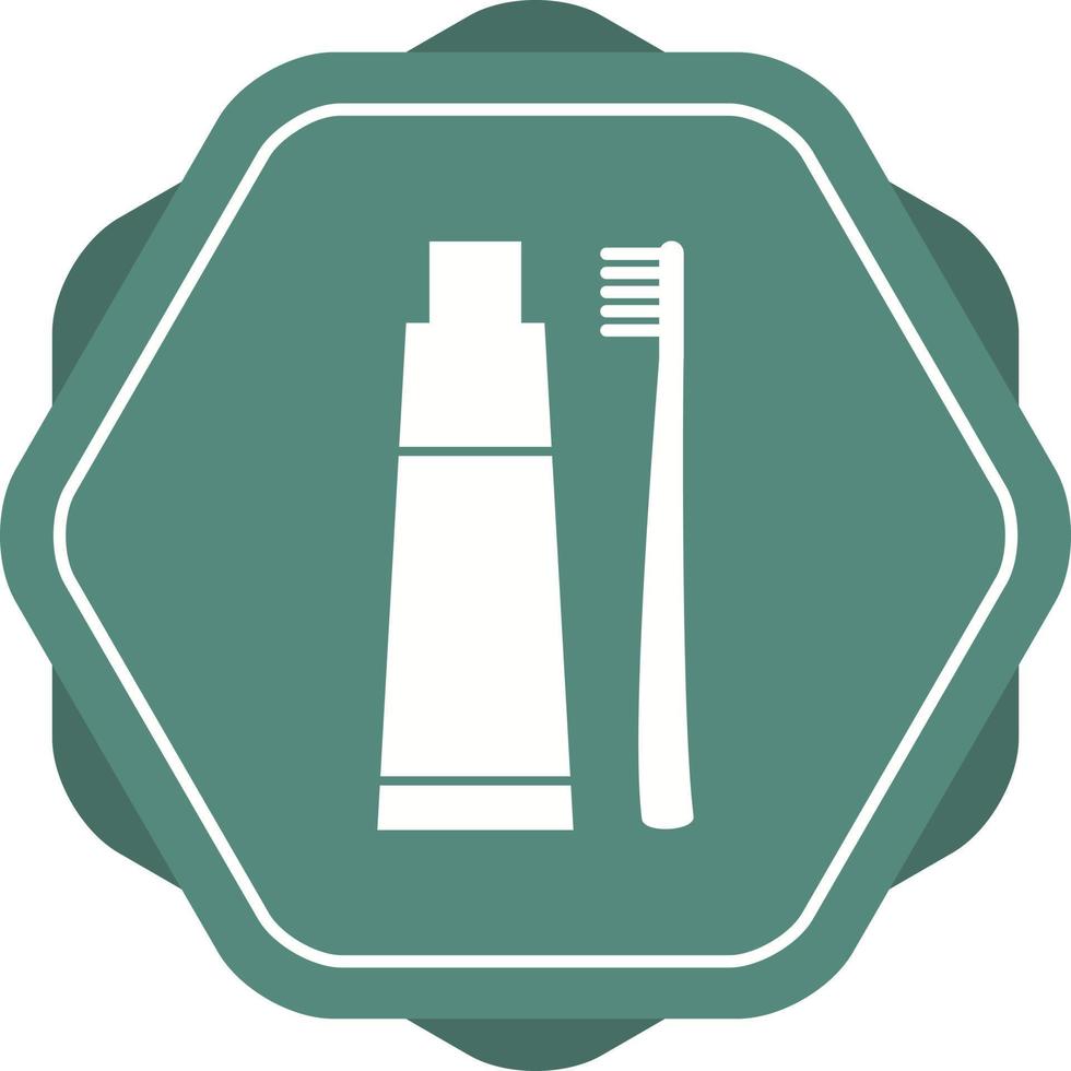 Beautiful Tooth paste And Brush Glyph Vector Icon