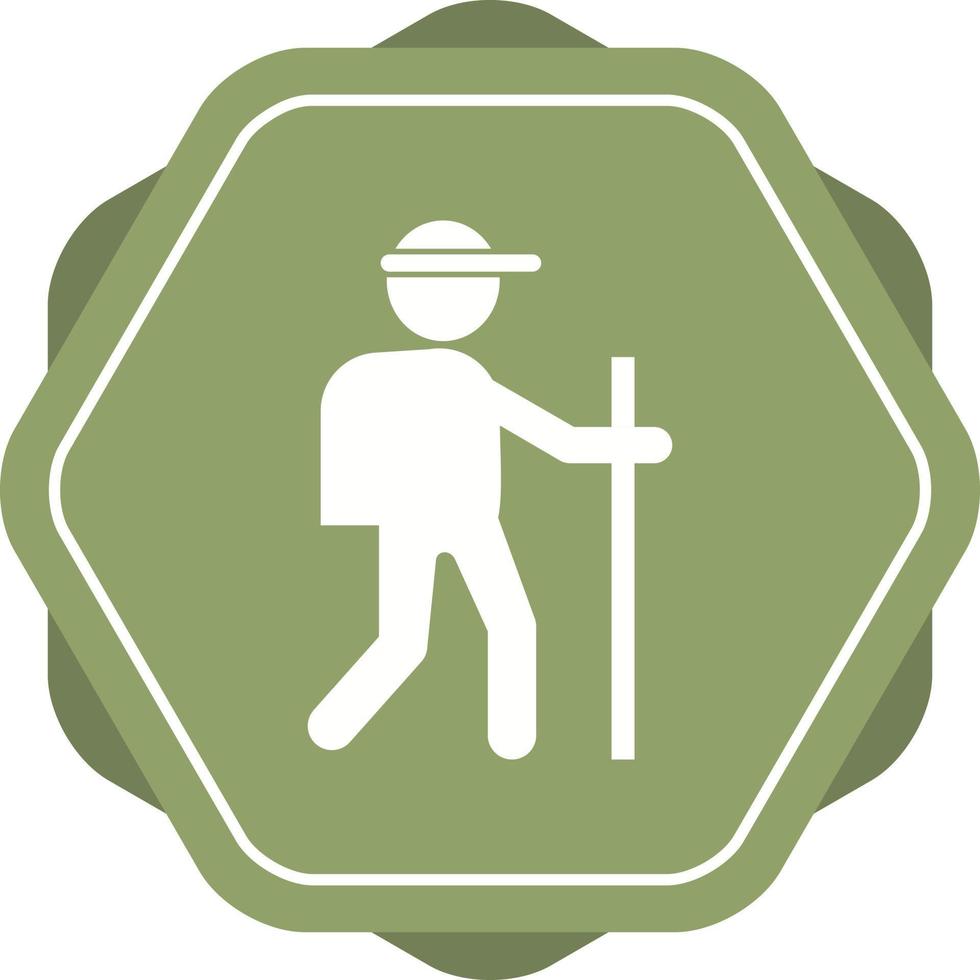 Beautiful Hiking Glyph Vector Icon