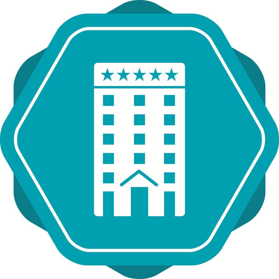 Beautiful Five Star Hotel Glyph Vector Icon