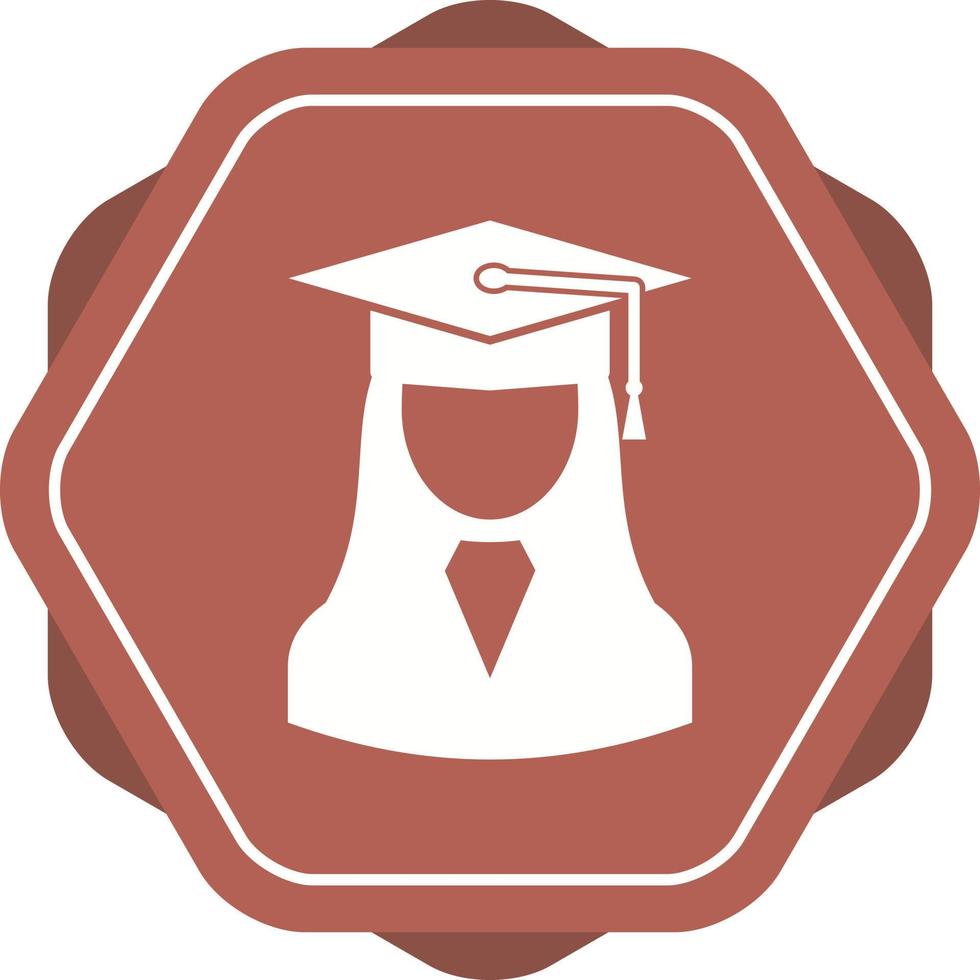 Beautiful Female Student Glyph Vector Icon