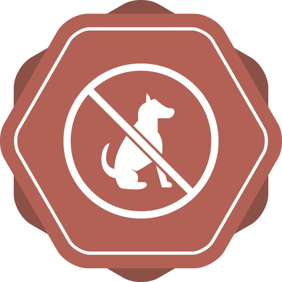 Beautiful No Pet Sign Glyph Vector Icon