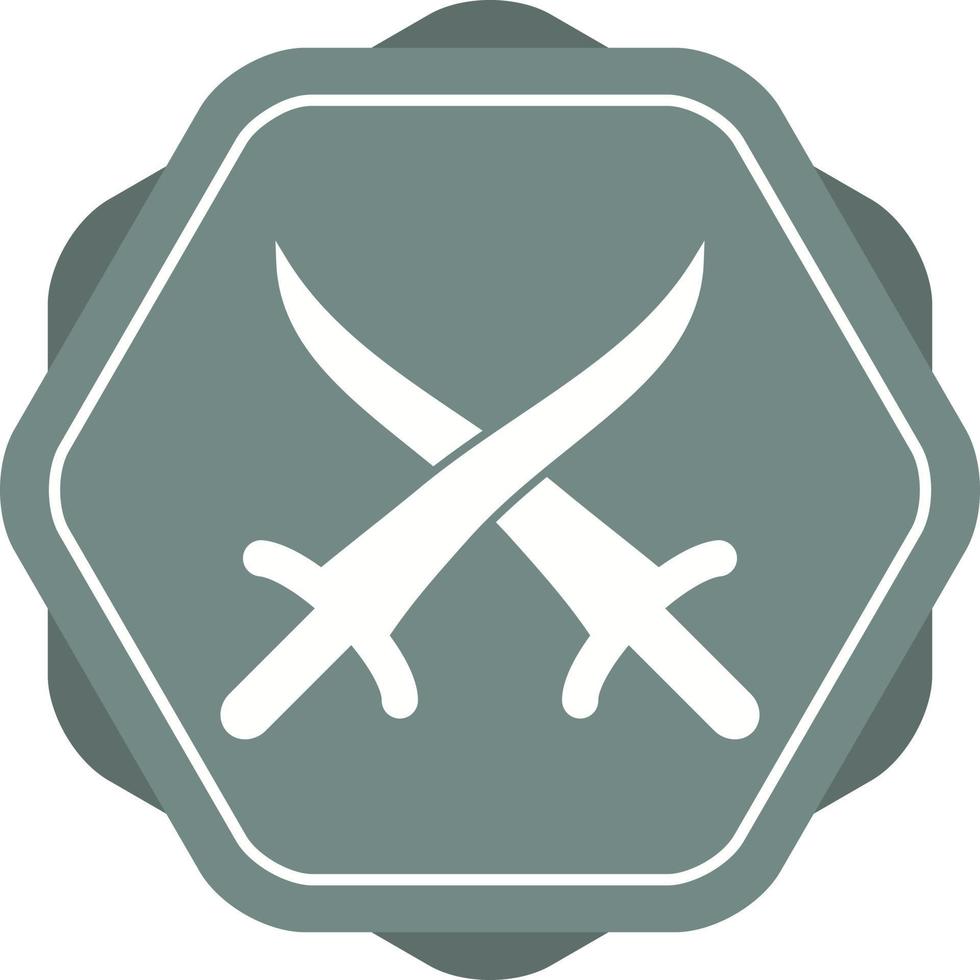 Beautiful Arabian Swords Glyph Vector Icon