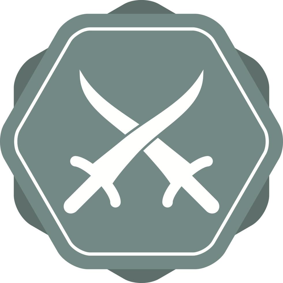 Beautiful Arabian Swords Glyph Vector Icon