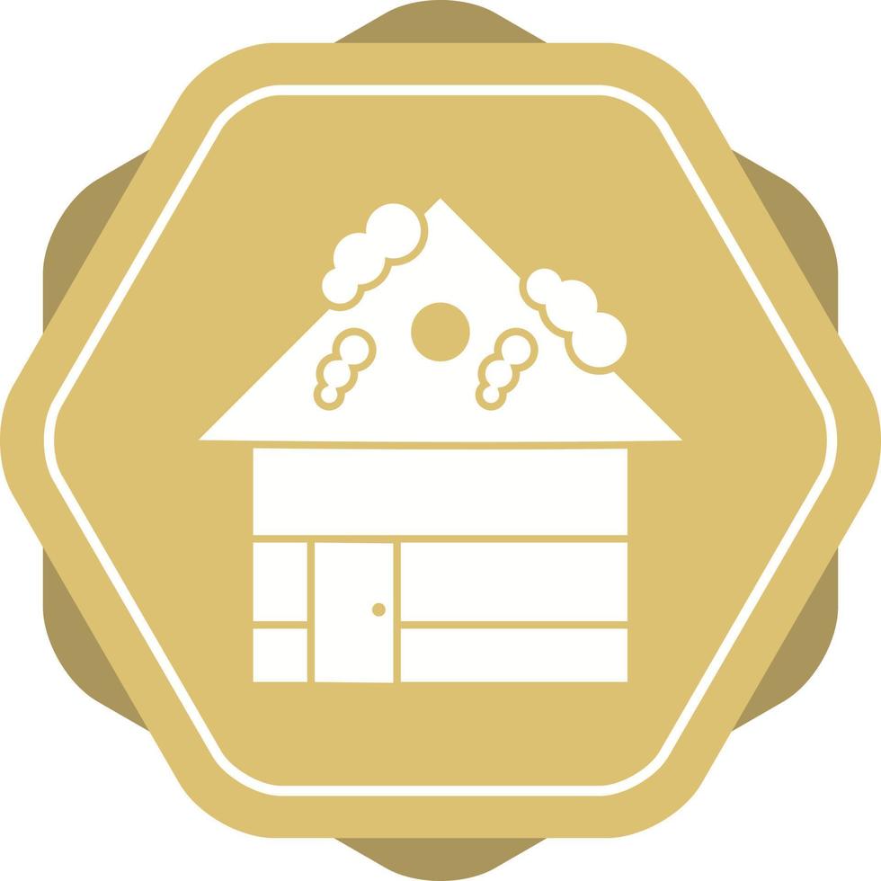 Beautiful House In Snow Glyph Vector Icon