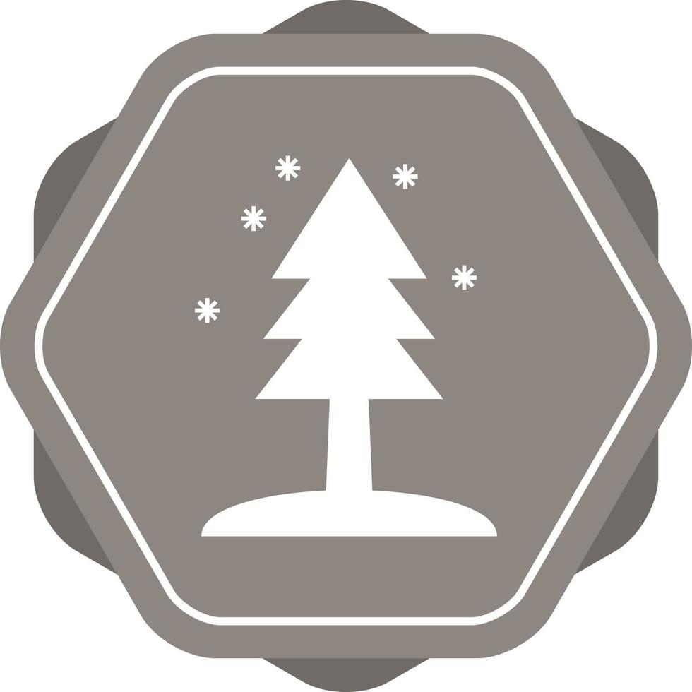 hermoso árbol en el icono de vector de glifo de nieve