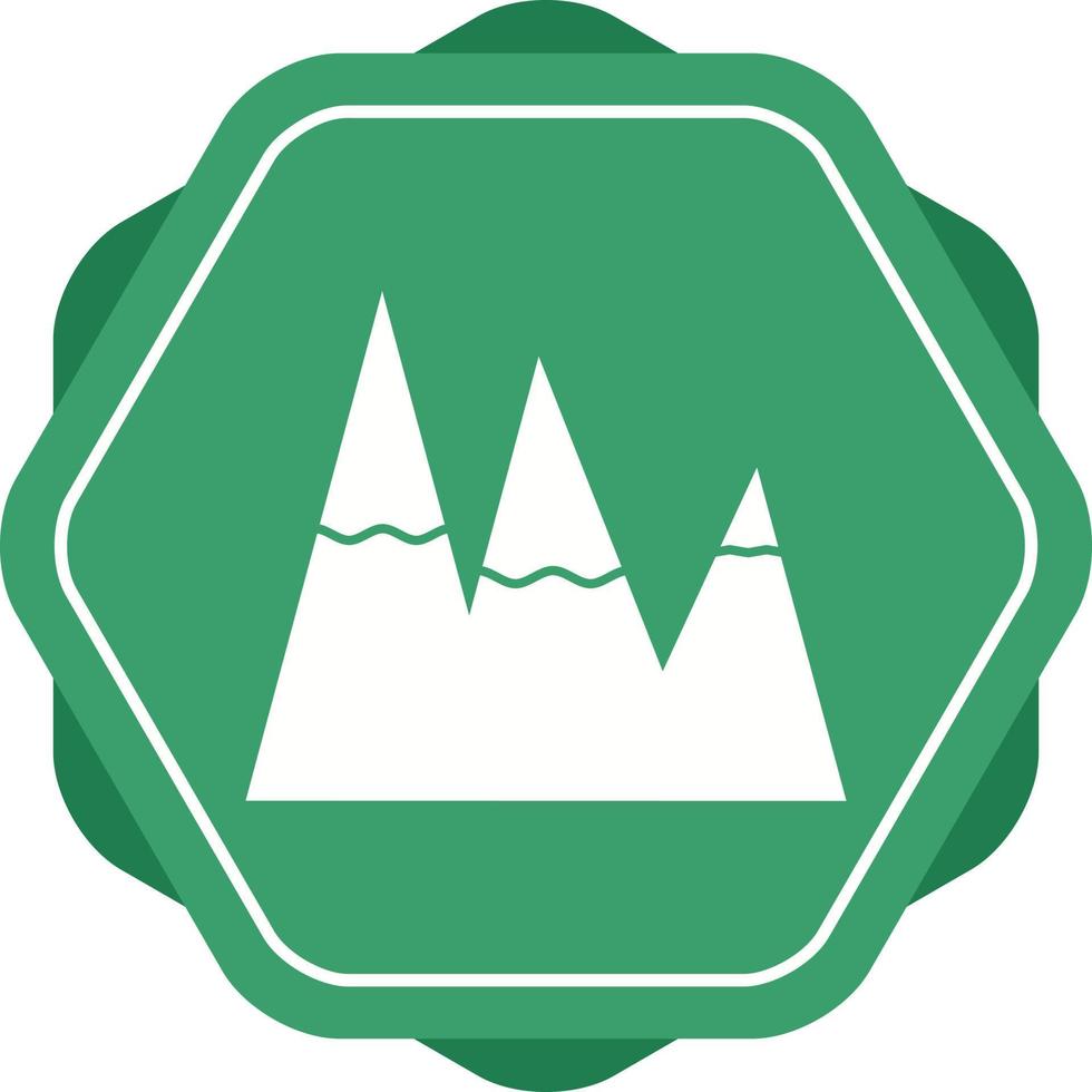 Beautiful Snow on Mountains Glyph Vector Icon