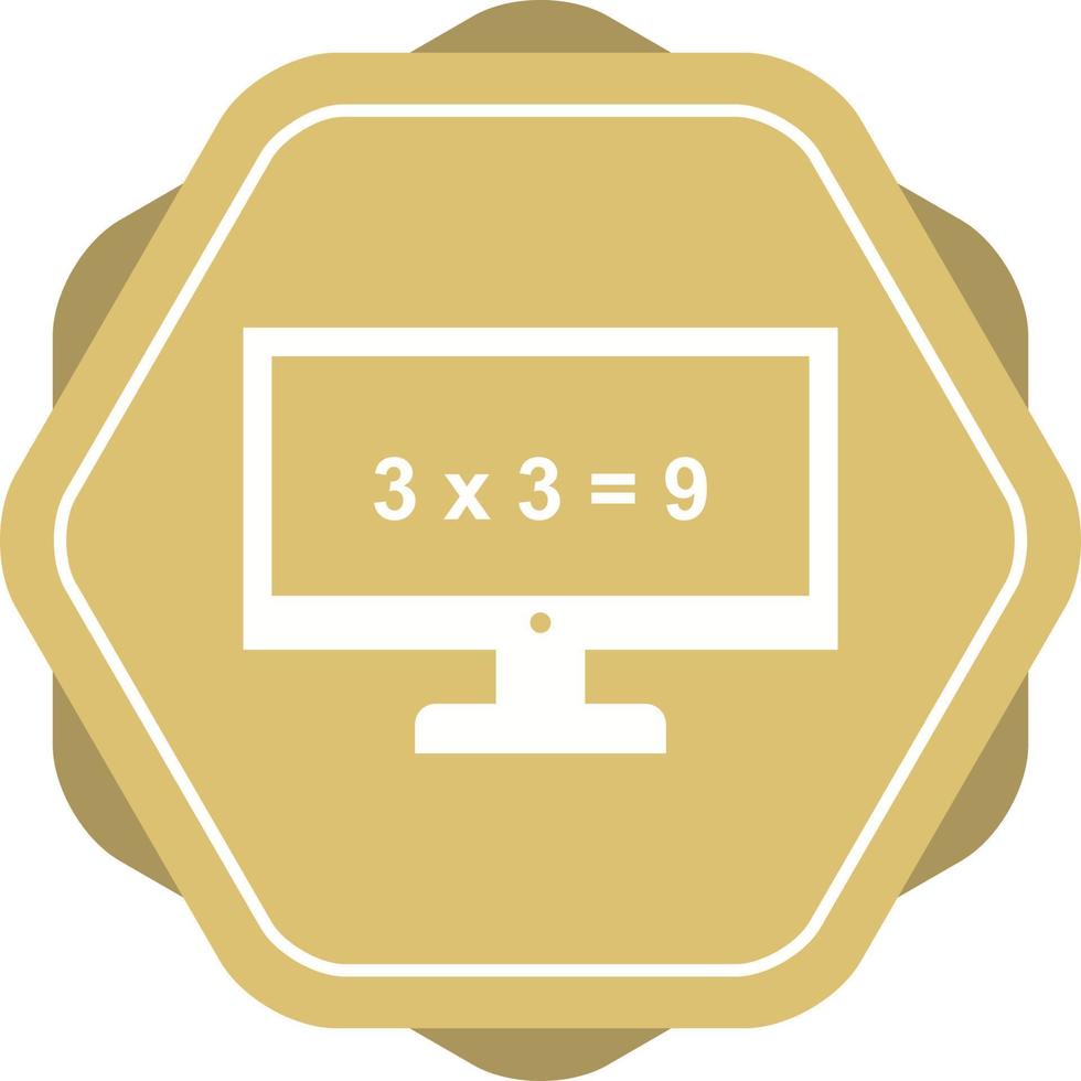 Beautiful Math On Screen Glyph Vector Icon