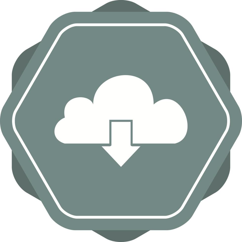 Beautiful Cloud Download Glyph Vector Icon