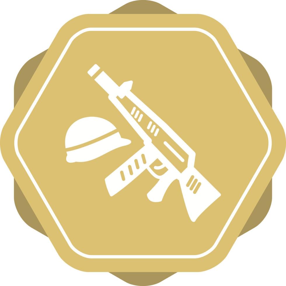 Gun and Helmet Vector Icon