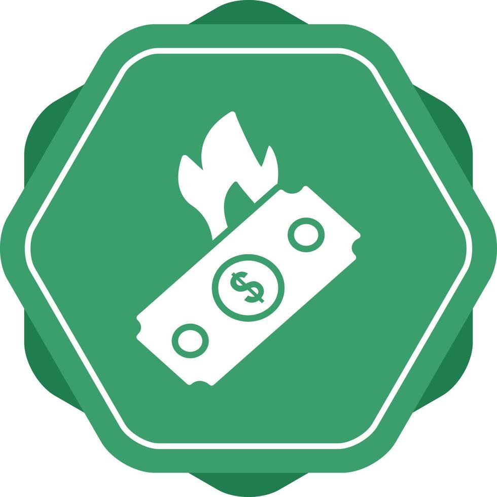 Dollar on Fire Vector Icon