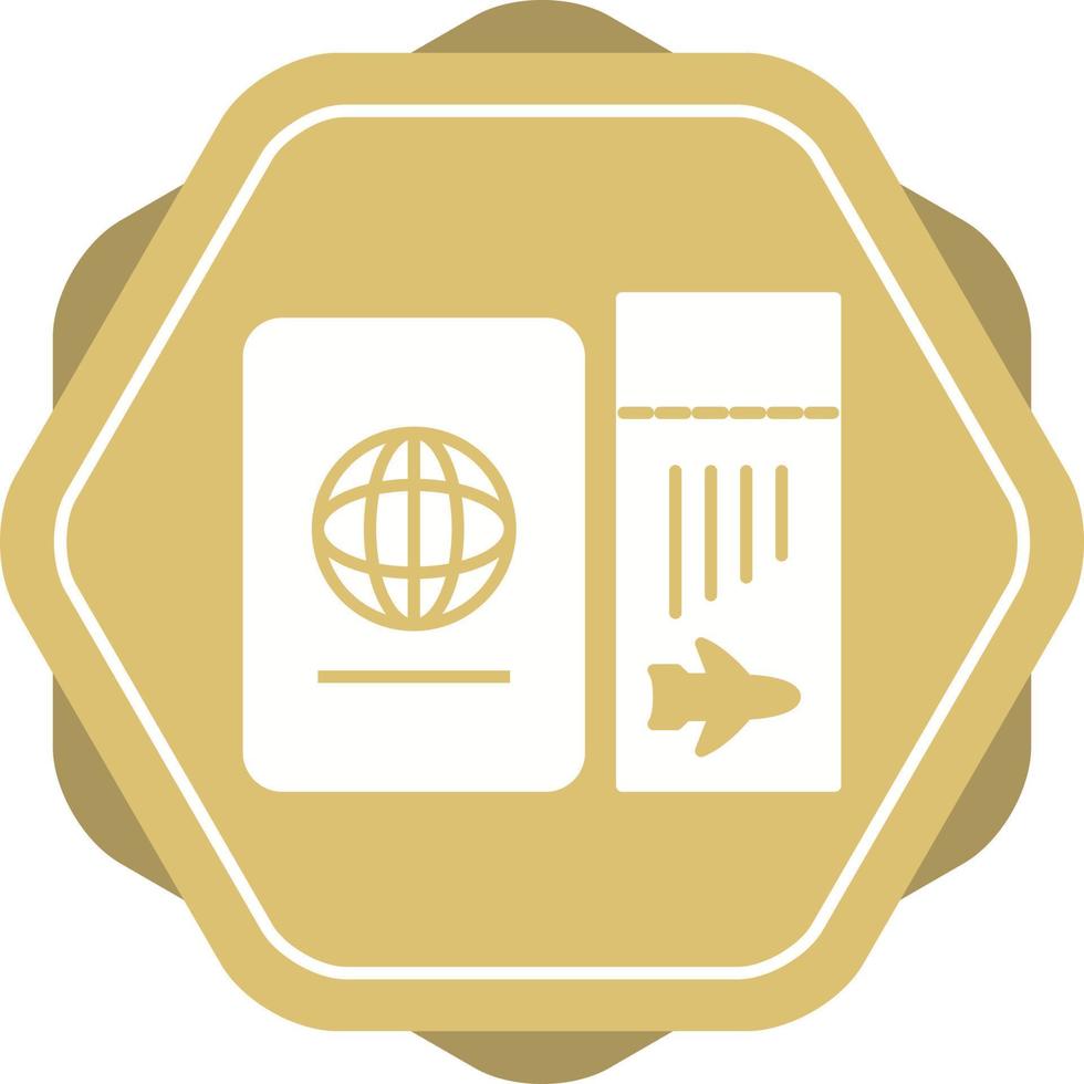 Ticket and Passport Vector Icon