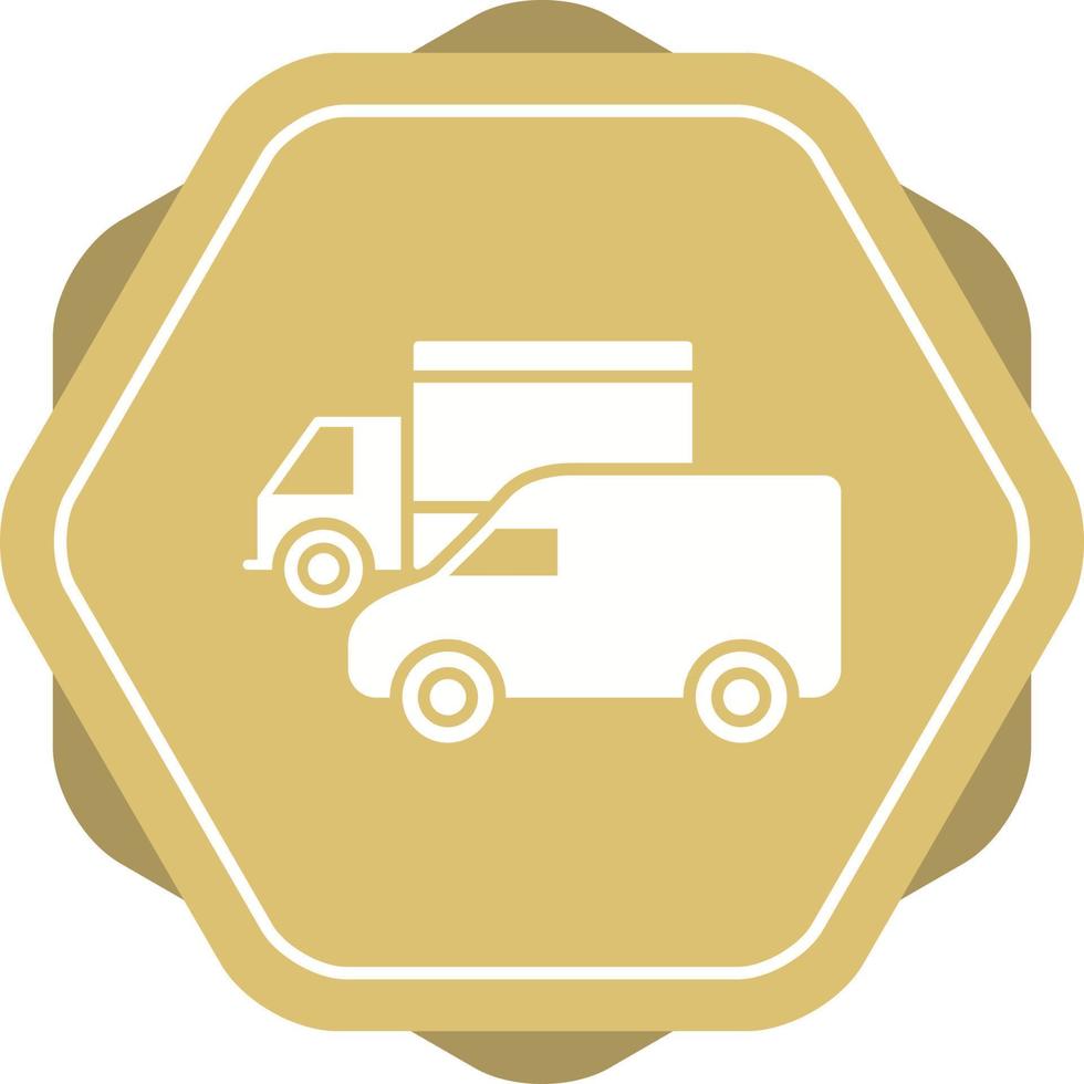 Parked Trucks Vector Icon