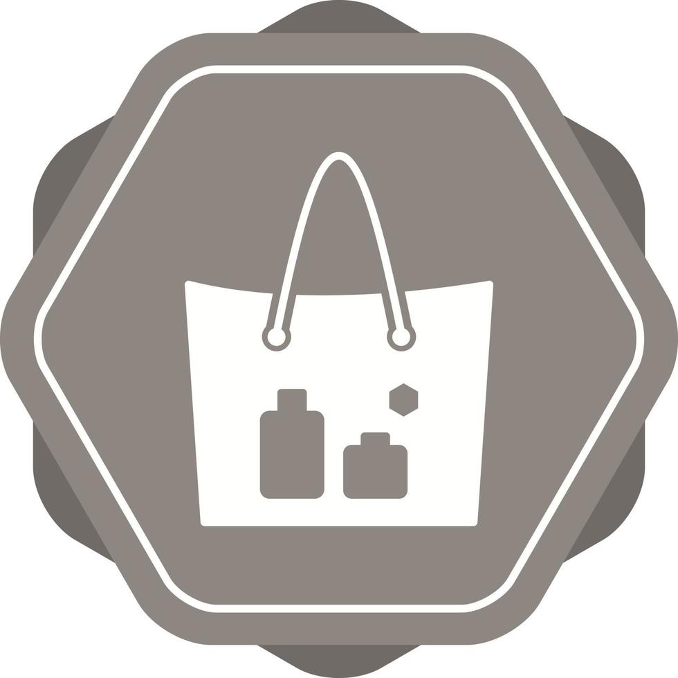 artículos en un icono de vector de bolsa