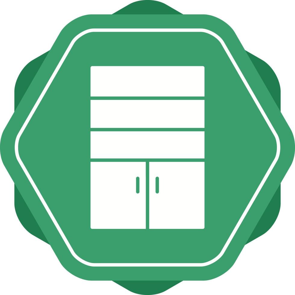Cupboard with Shelves Vector Icon