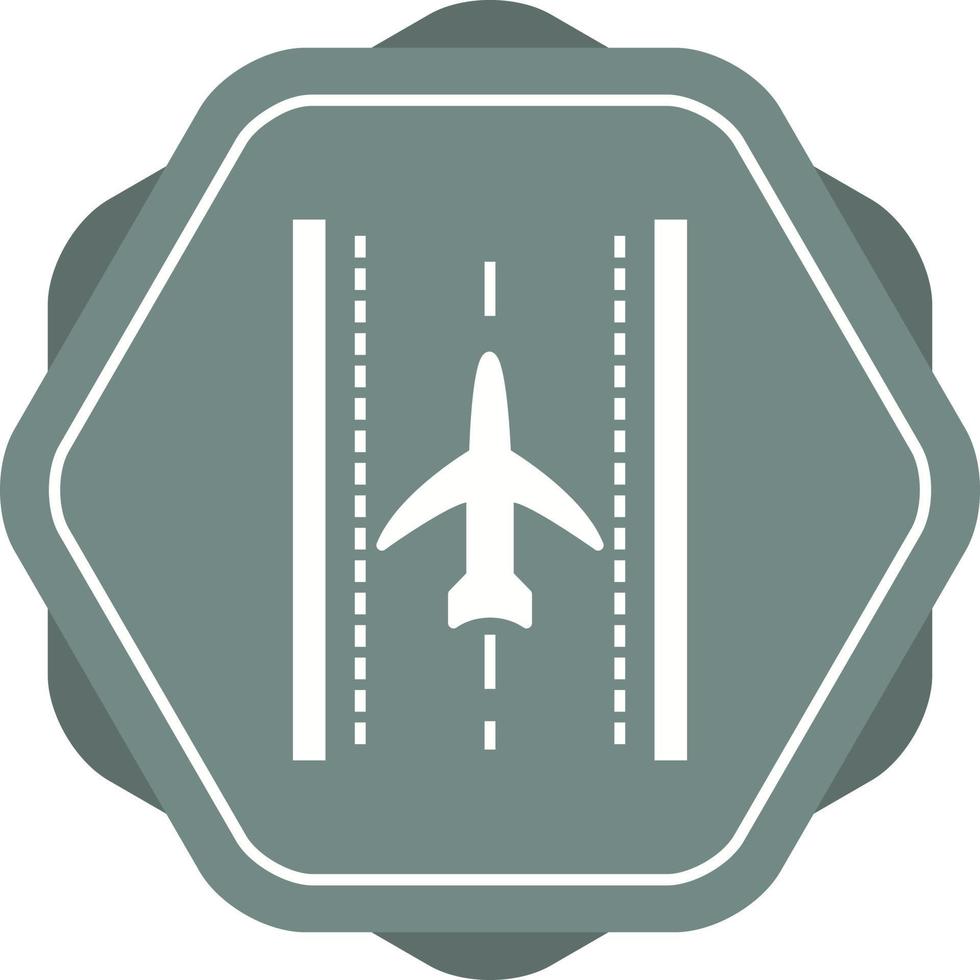 Plane on Runway Vector Icon