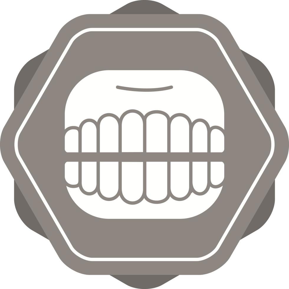 icono de vector de dentadura postiza