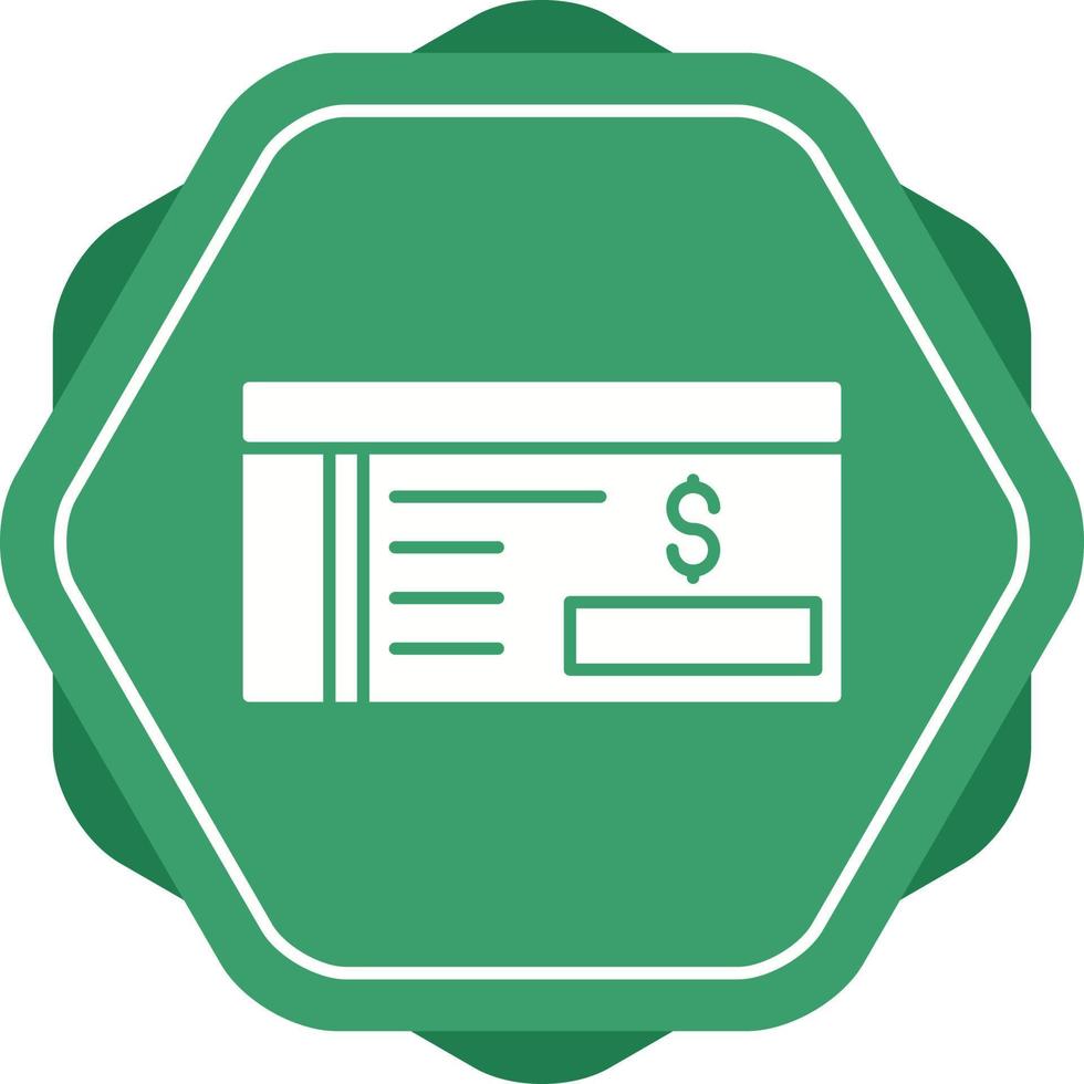 Bank Check Vector Icon