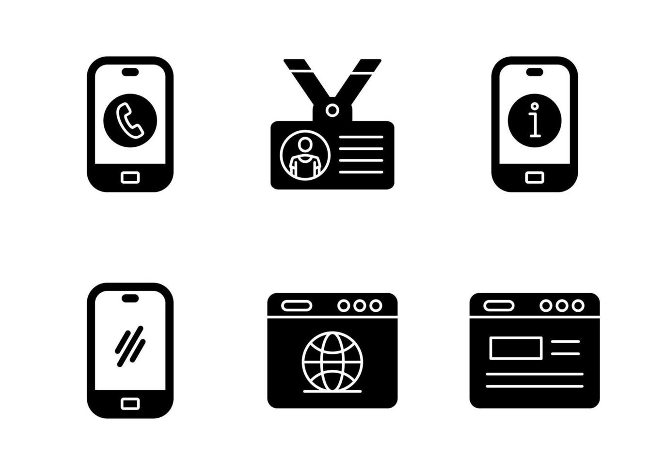 Contact us Vector Icon Set