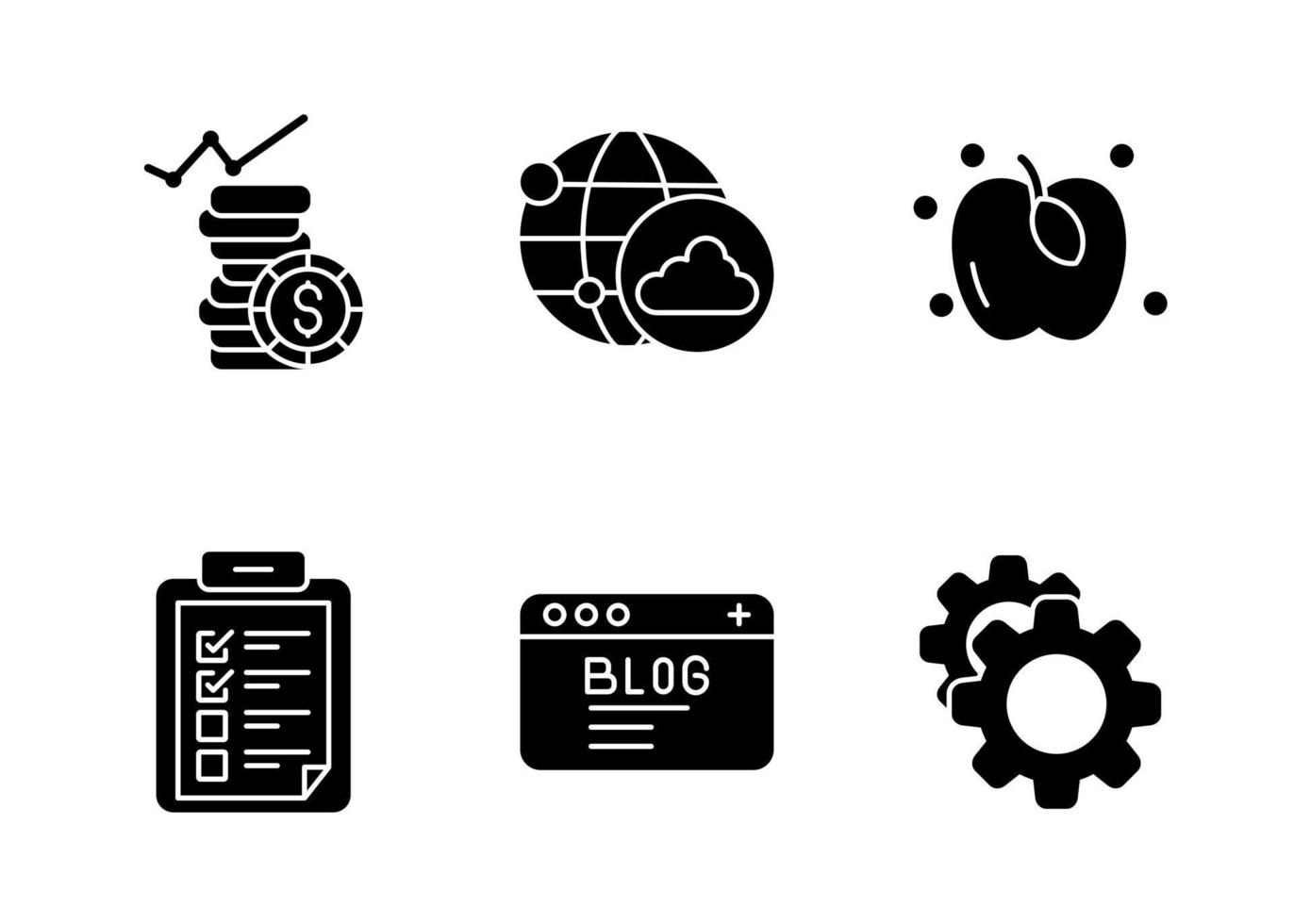 conjunto de iconos de vector de promoción de trabajo