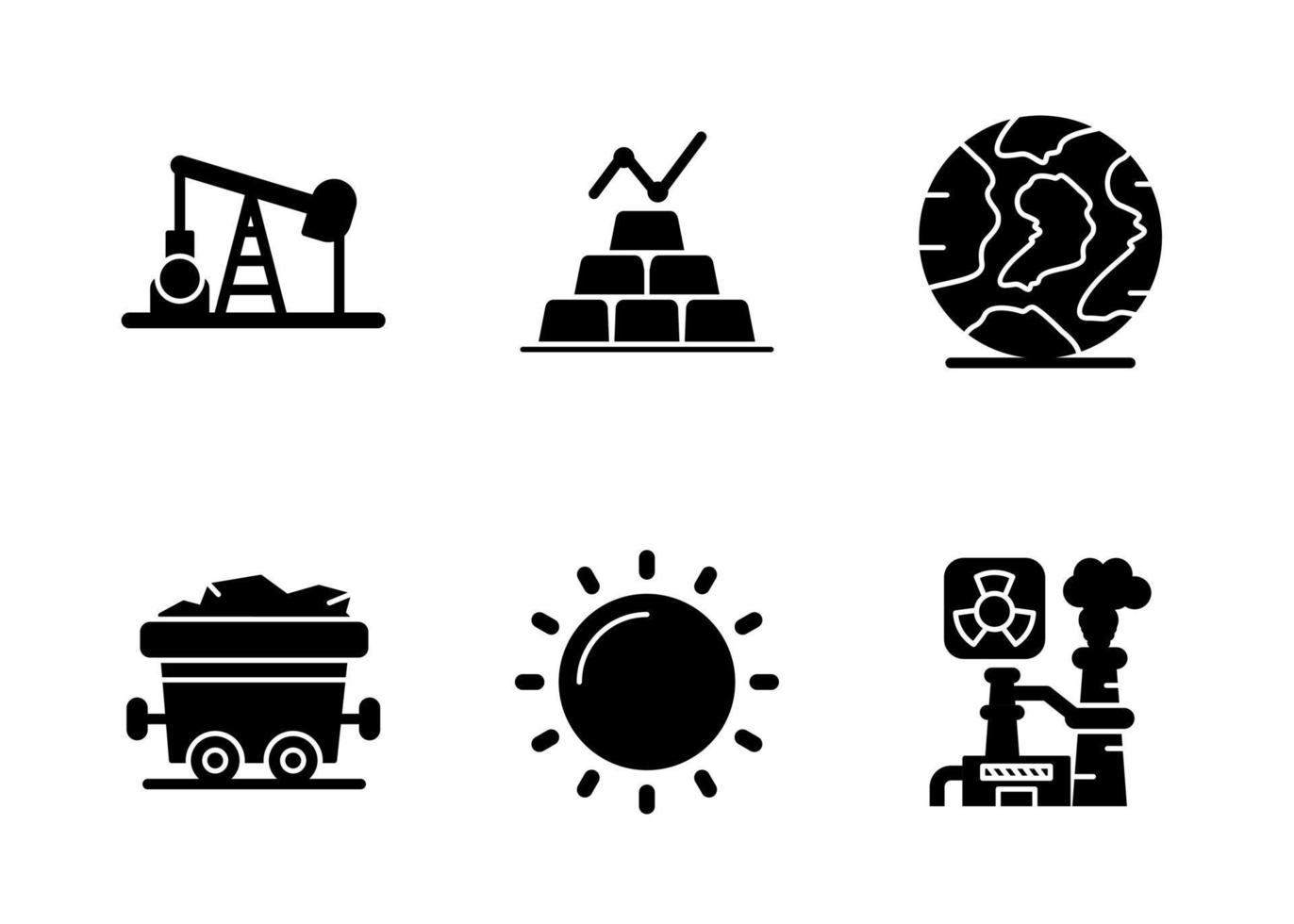 Natural Resources Vector Icon Set