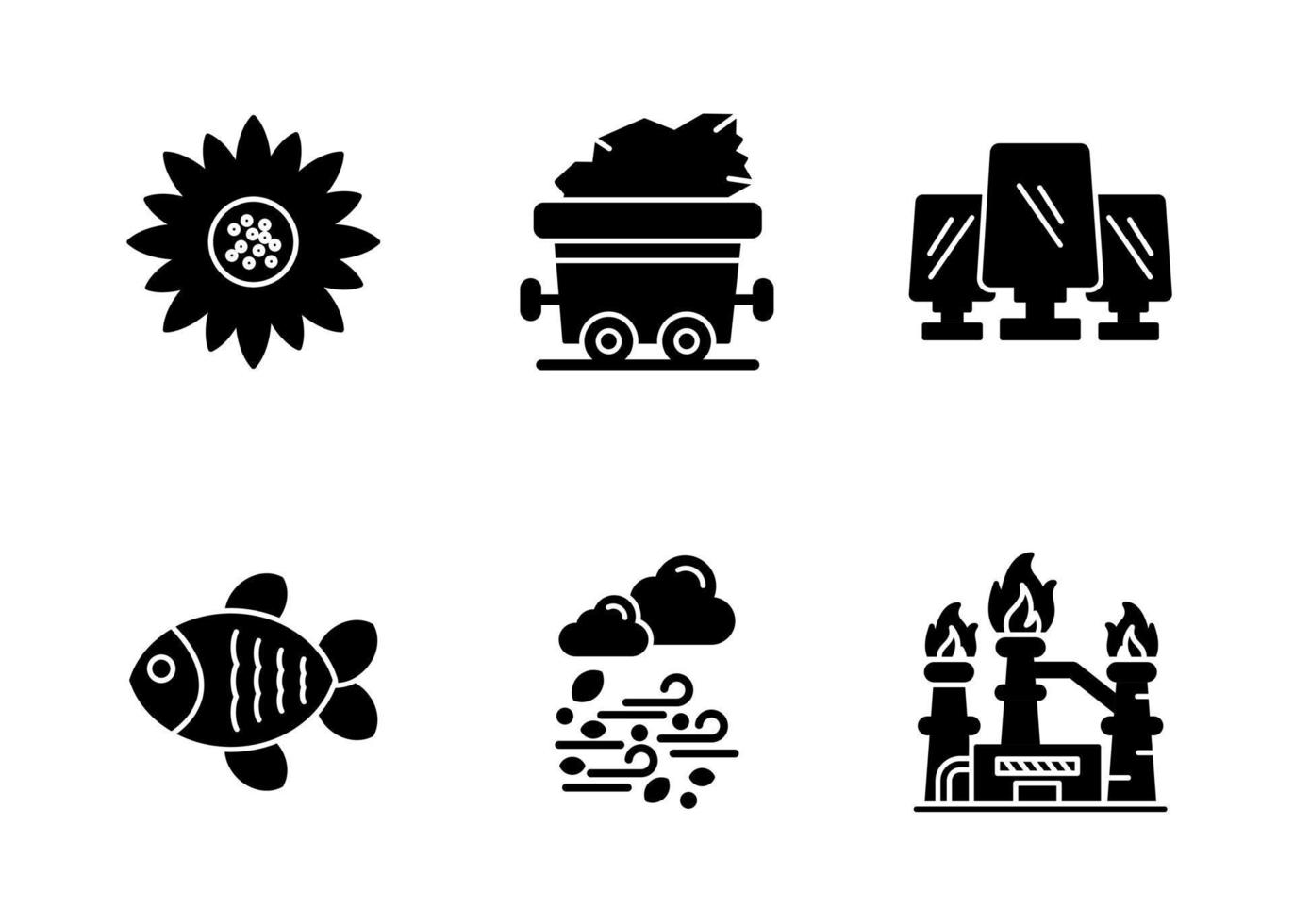 Natural Resources Vector Icon Set