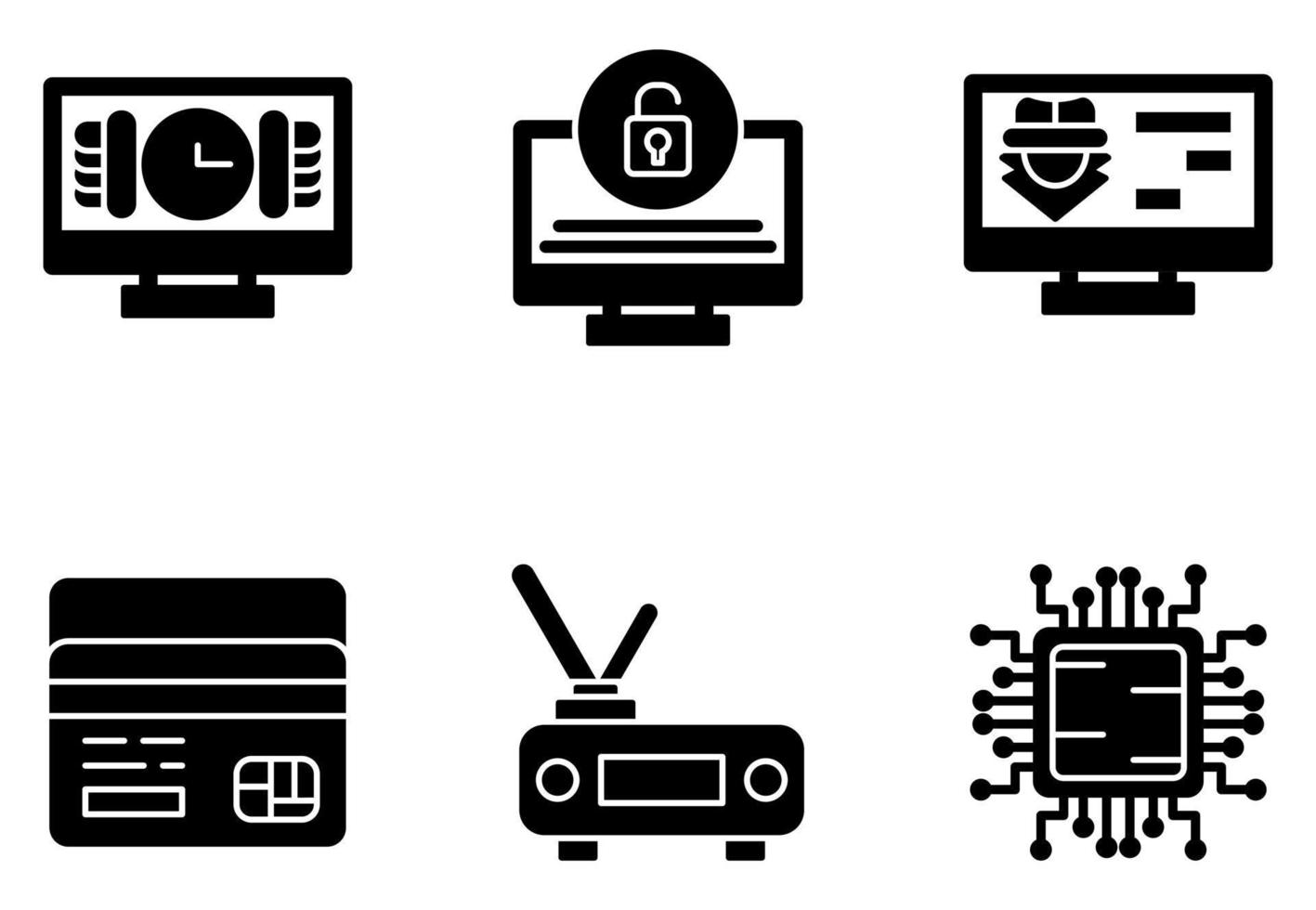 Cyber Attack Vector Icon Set