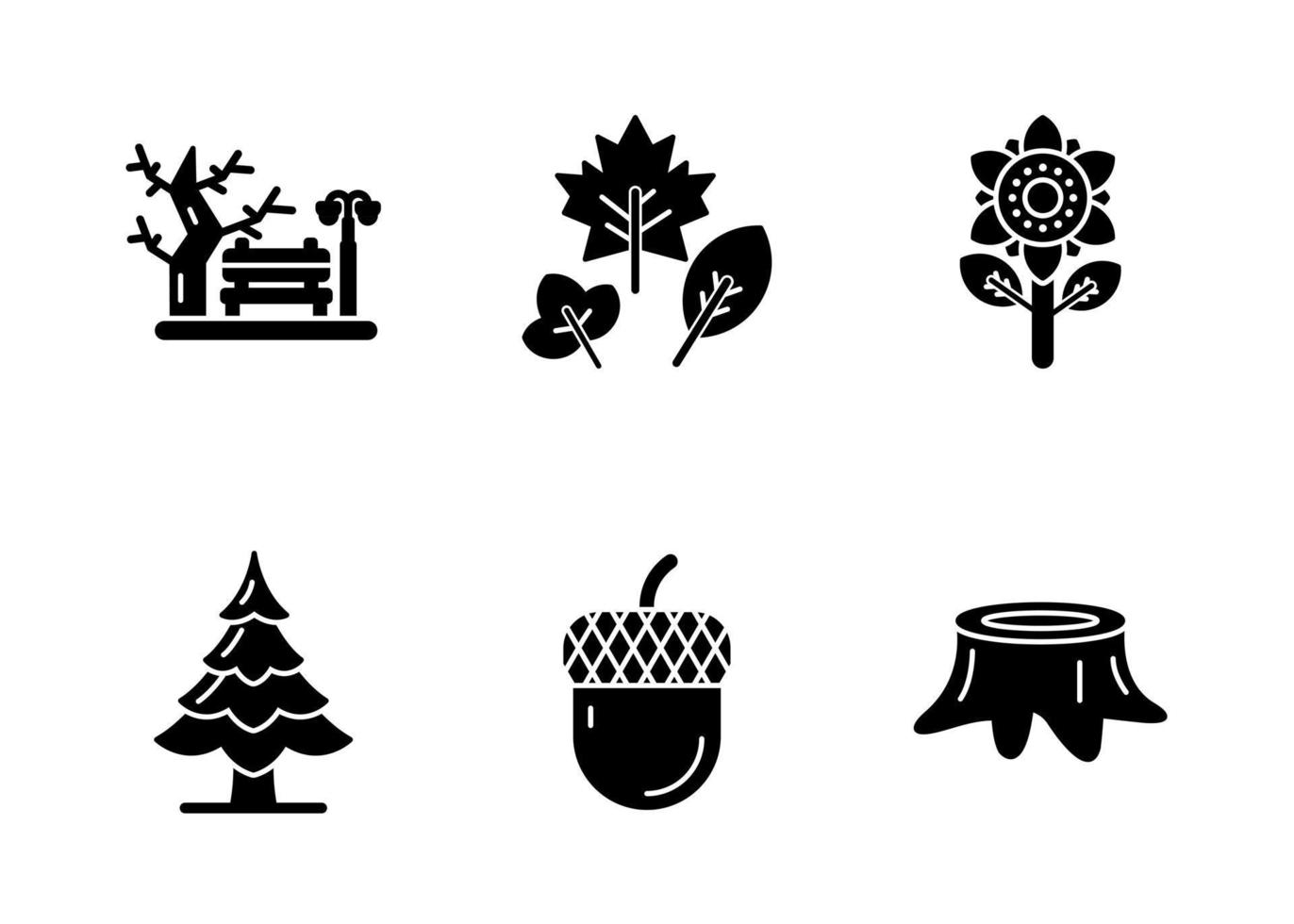 Autumn Nature Vector Icon Set