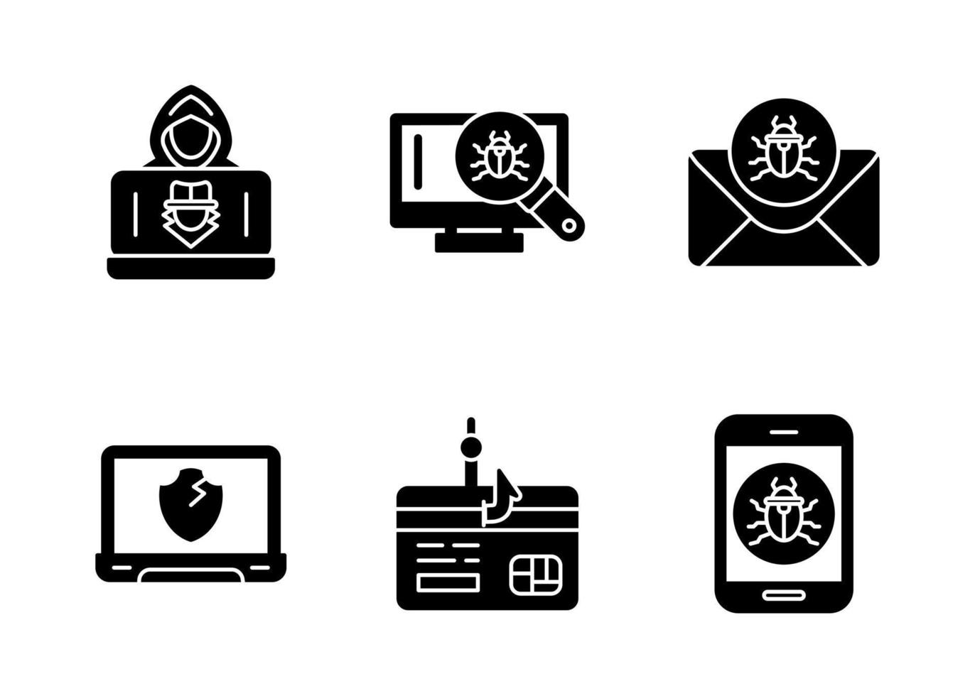 Cyber Attack Vector Icon Set