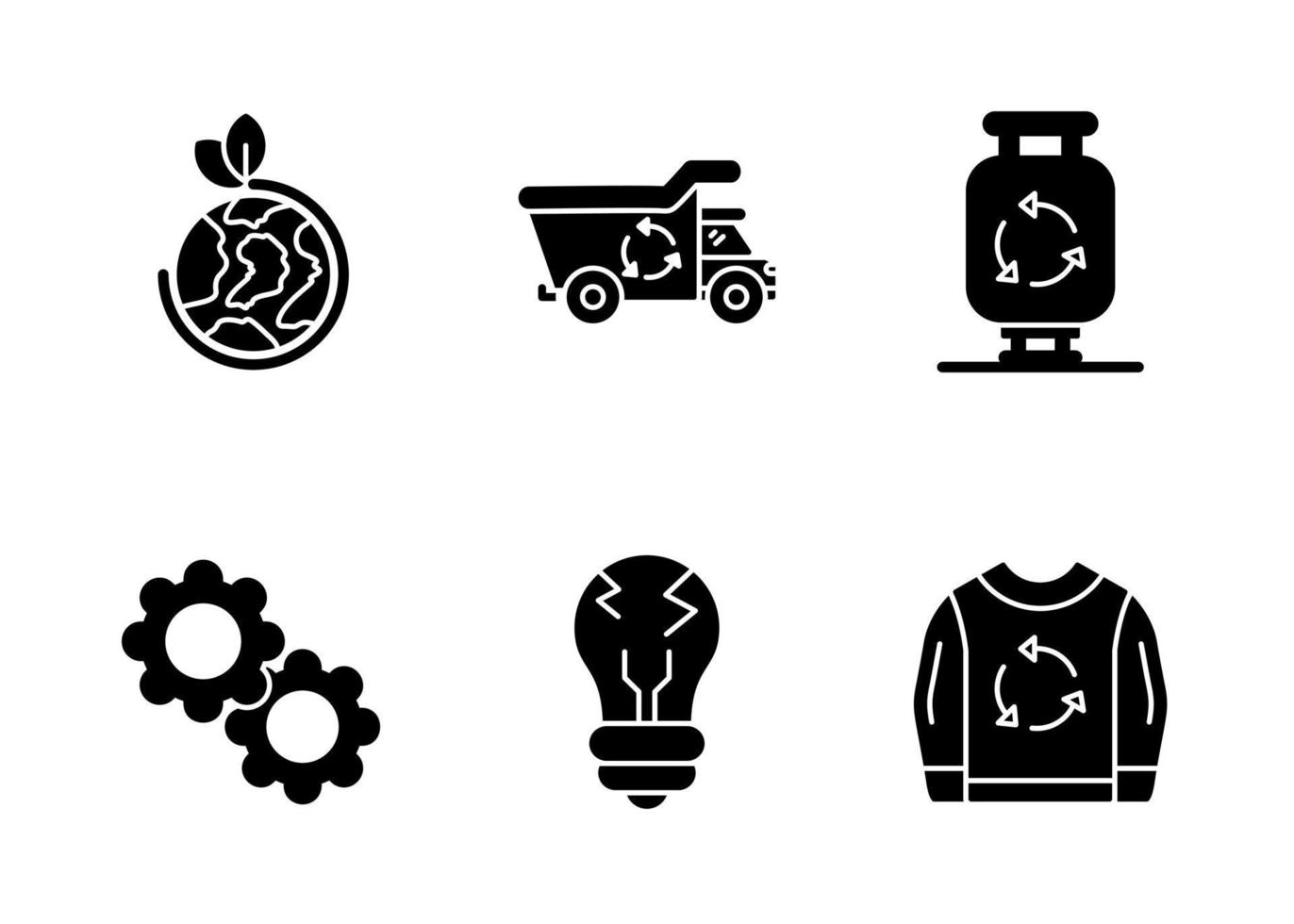 conjunto de iconos de vector de reciclaje