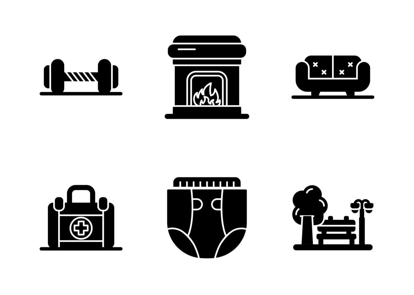 Retirement Home Vector Icon Set