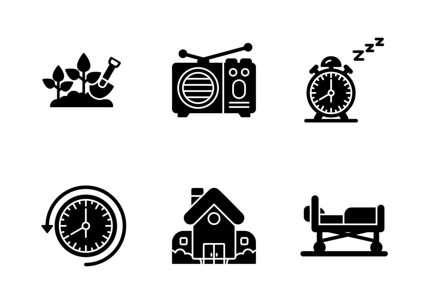 Retirement Home Vector Icon Set