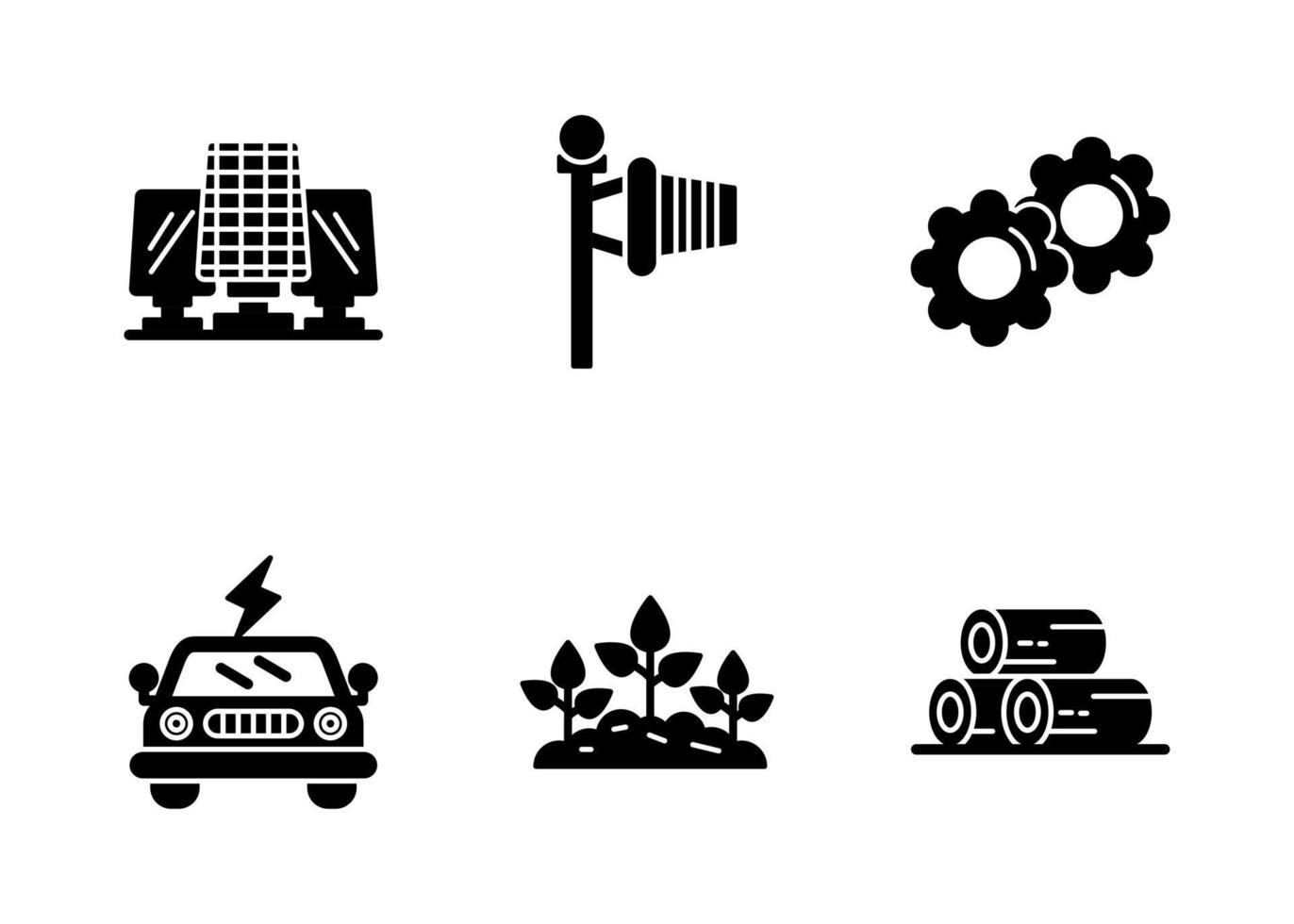 Sustainable Energy Vector Icon Set