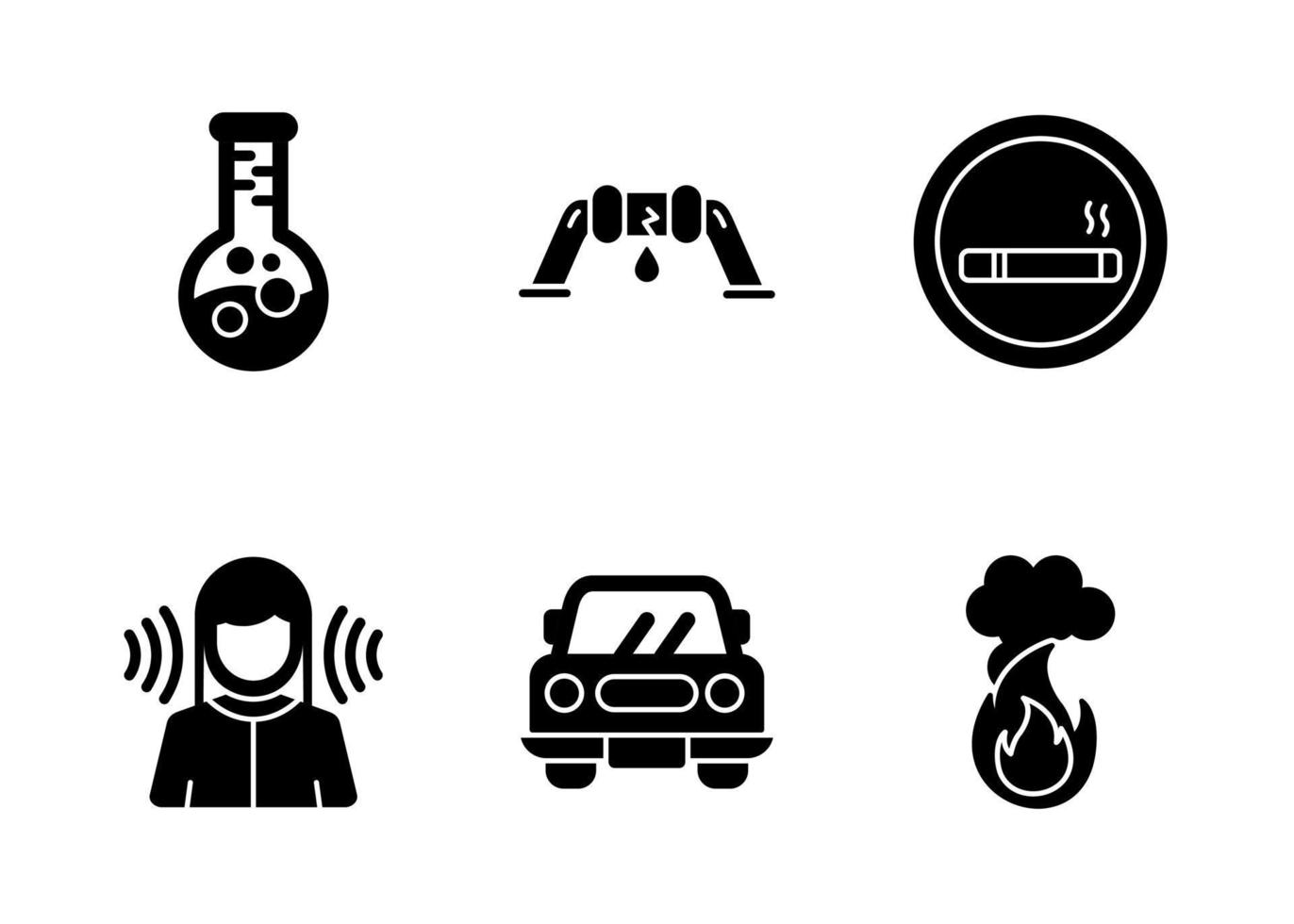 Pollution Vector Icon Set