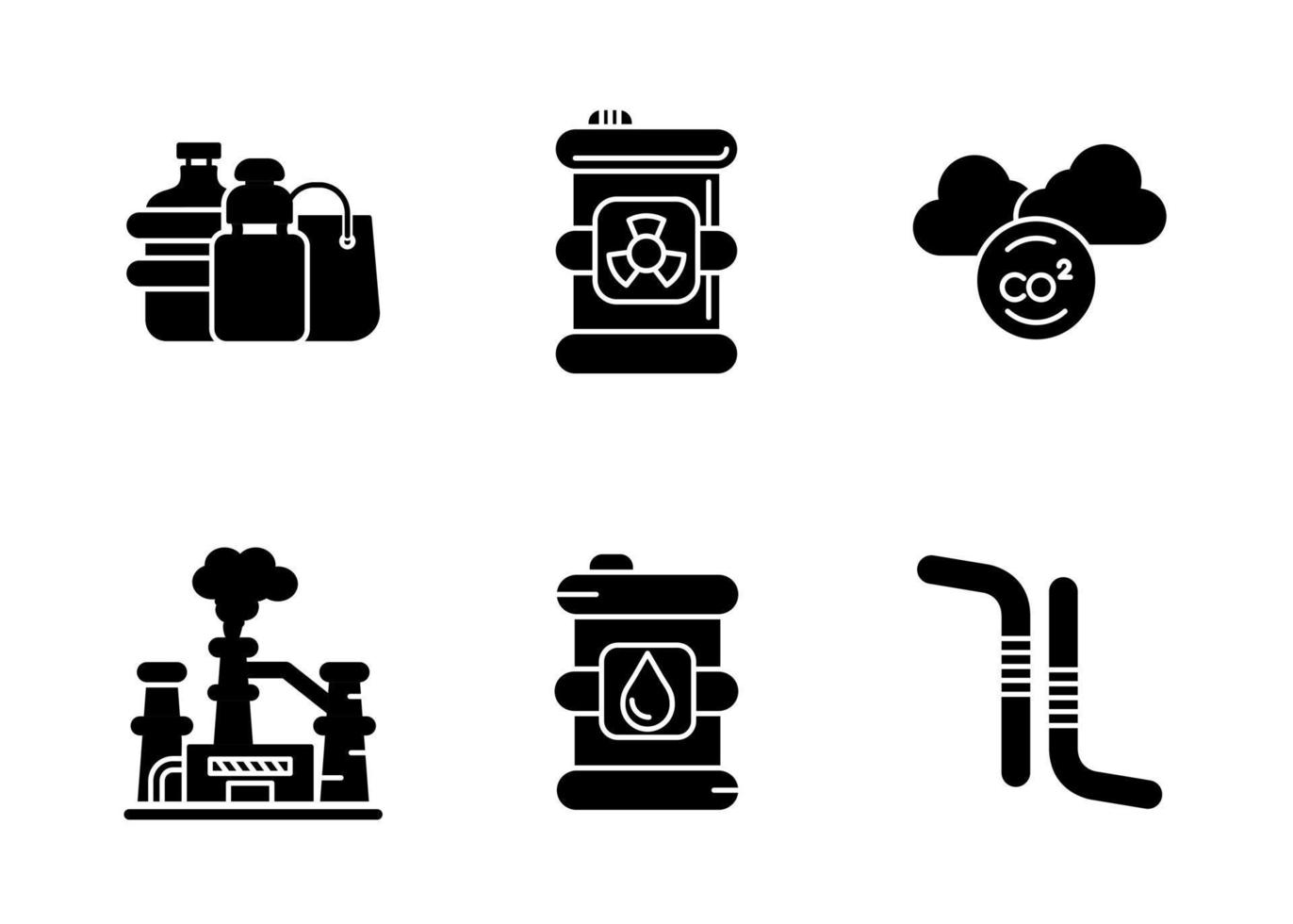 conjunto de iconos de vector de contaminación