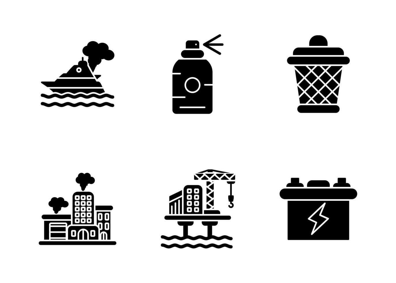 Pollution Vector Icon Set