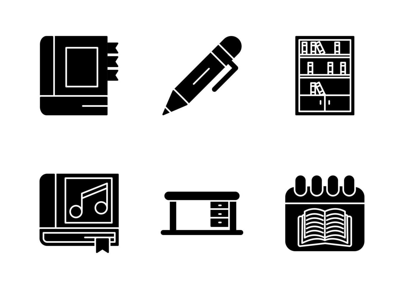 conjunto de iconos de vector de biblioteca