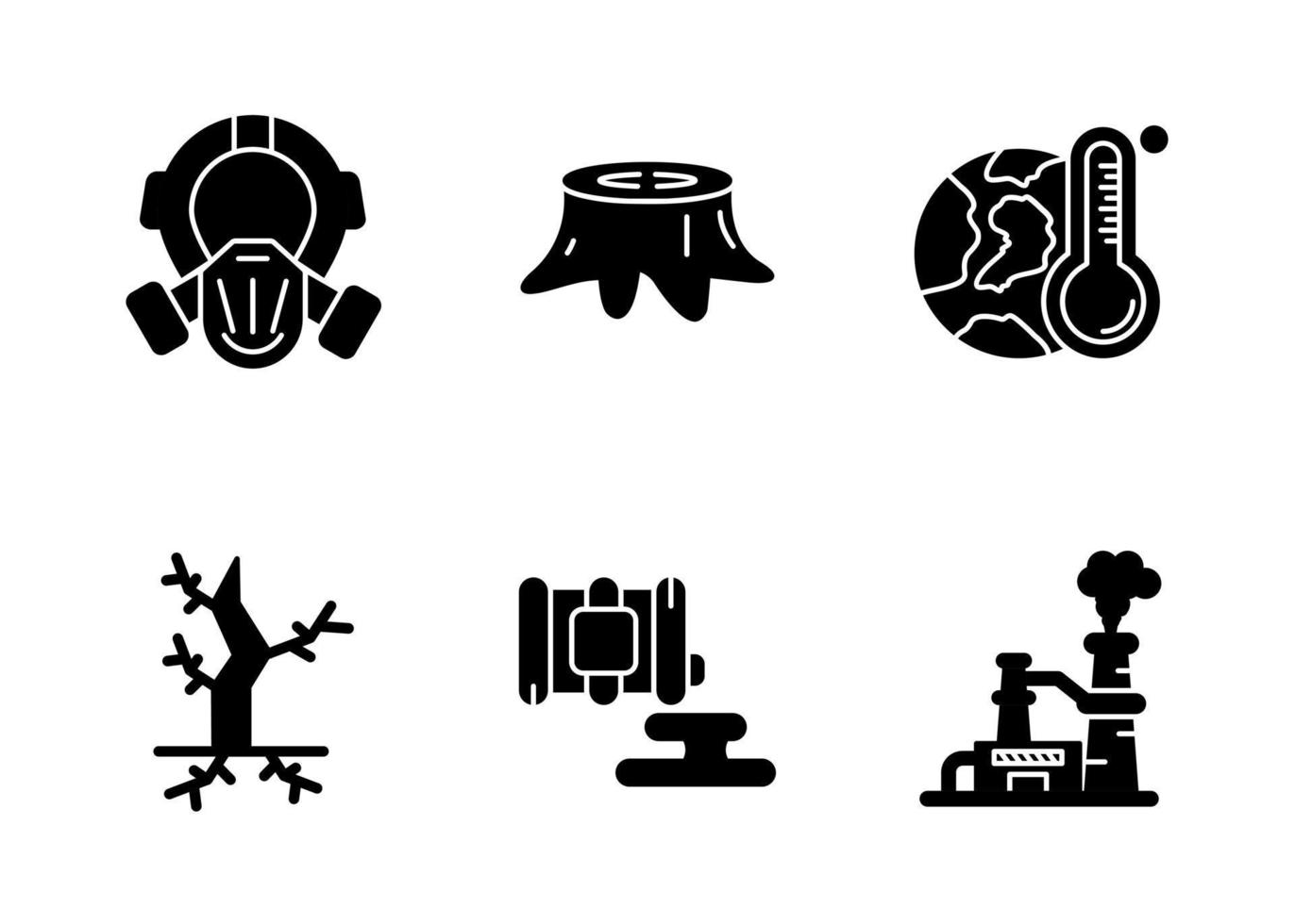 Pollution Vector Icon Set