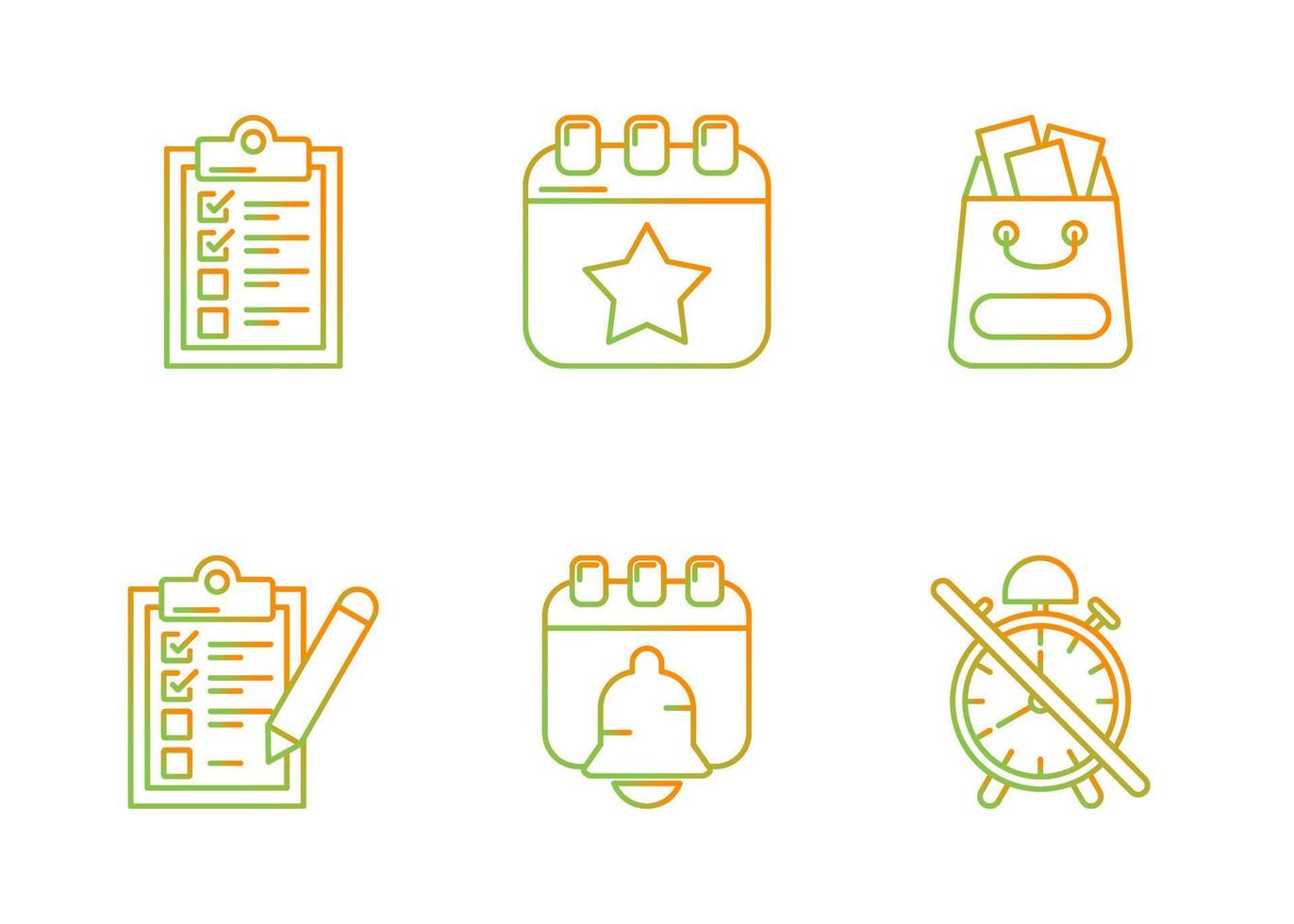 Unique Line Gradient Icon Set vector