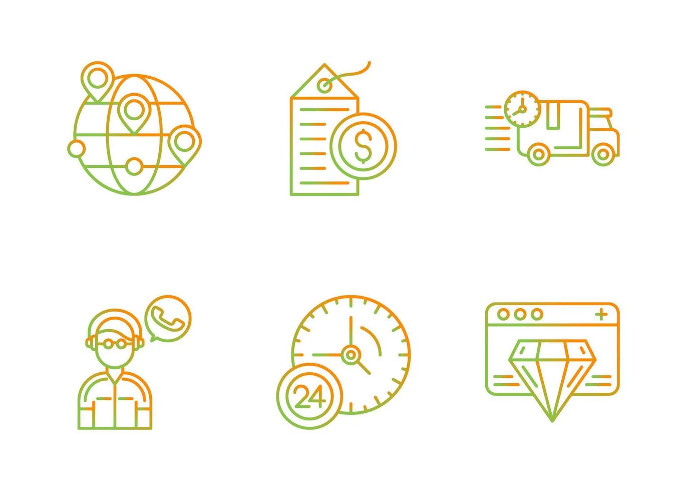 Online Shopping Vector Icon Set