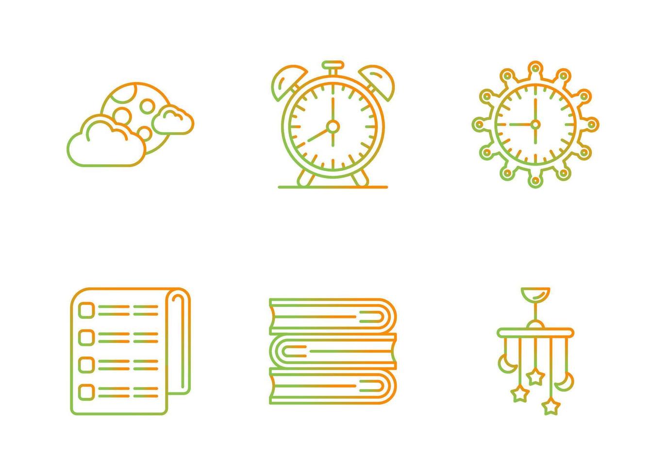 Time To Sleep Vector Icon Set