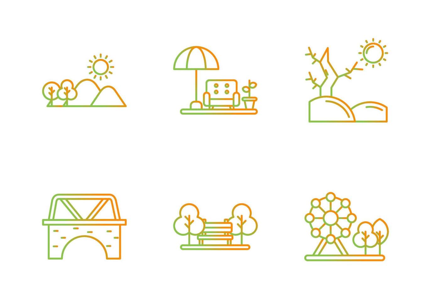 Landscapes Vector Icon Set