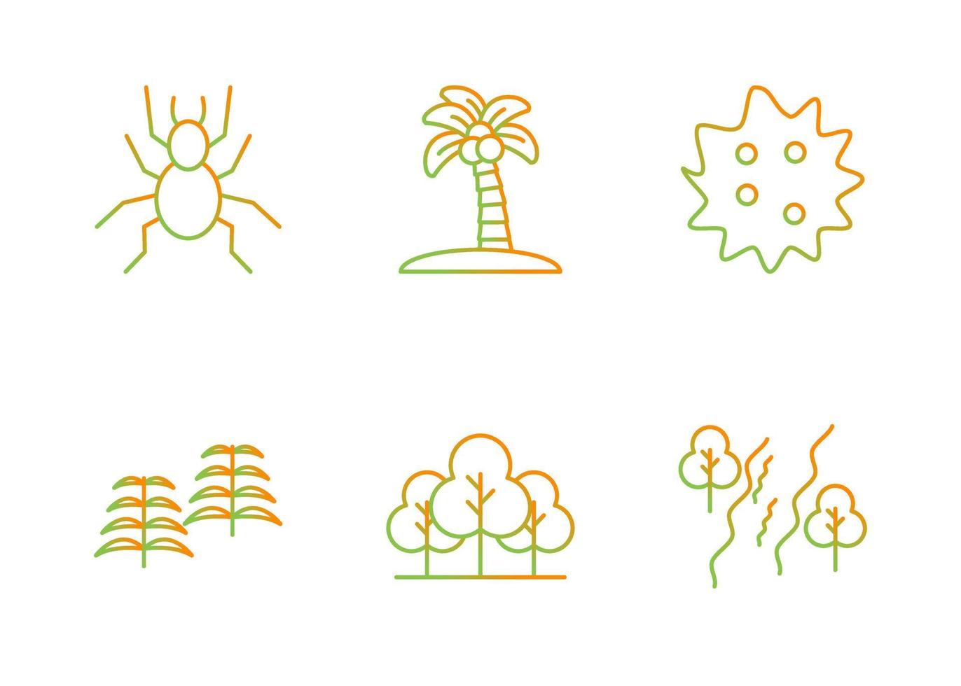 Rainforest Vector Icon Set