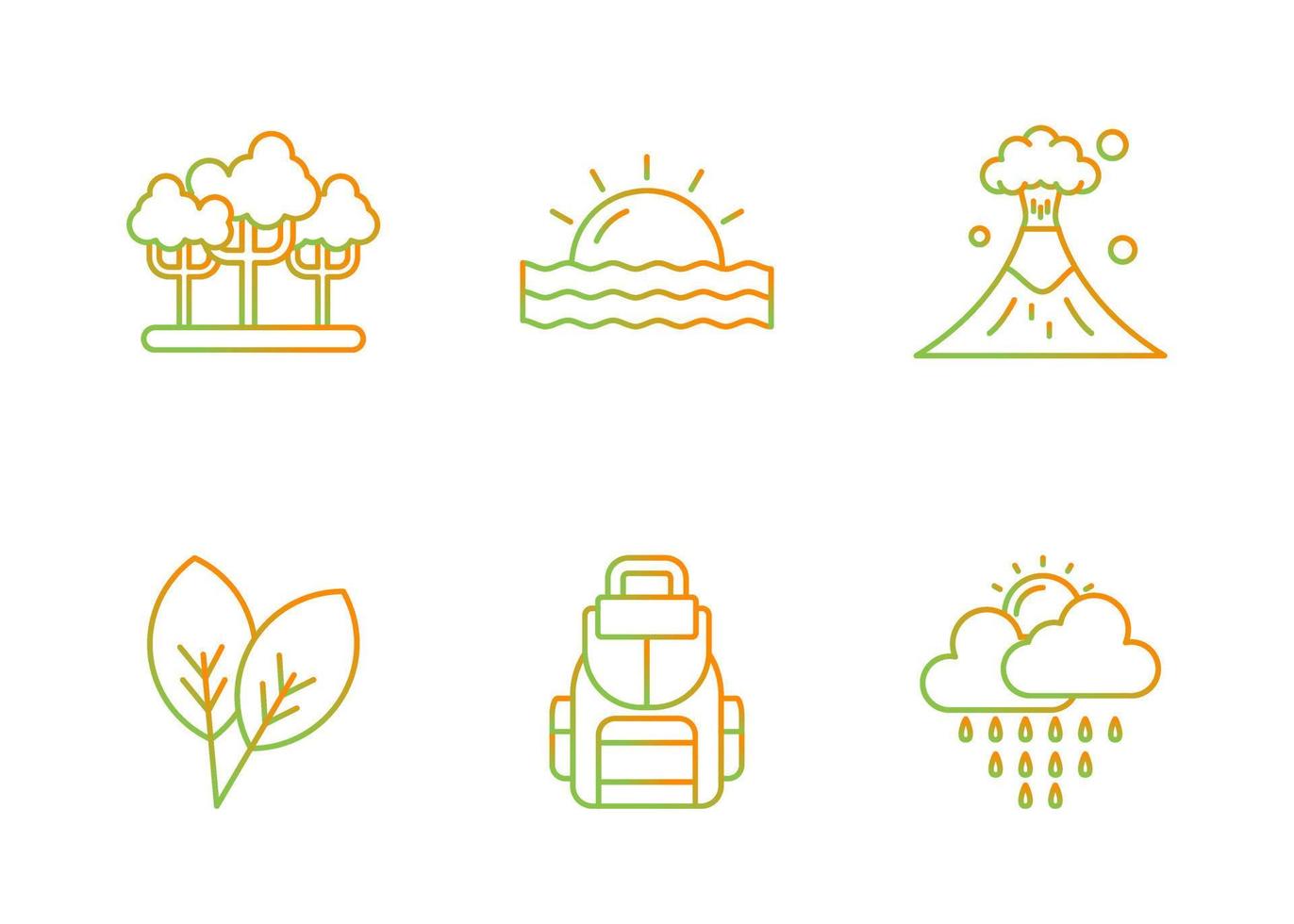 Rainforest Vector Icon Set