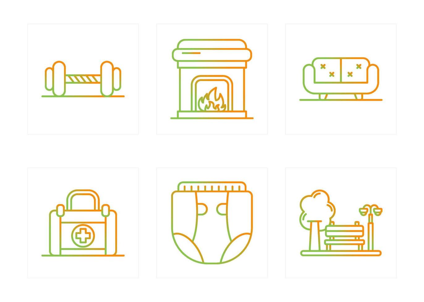 Retirement Home Vector Icon Set