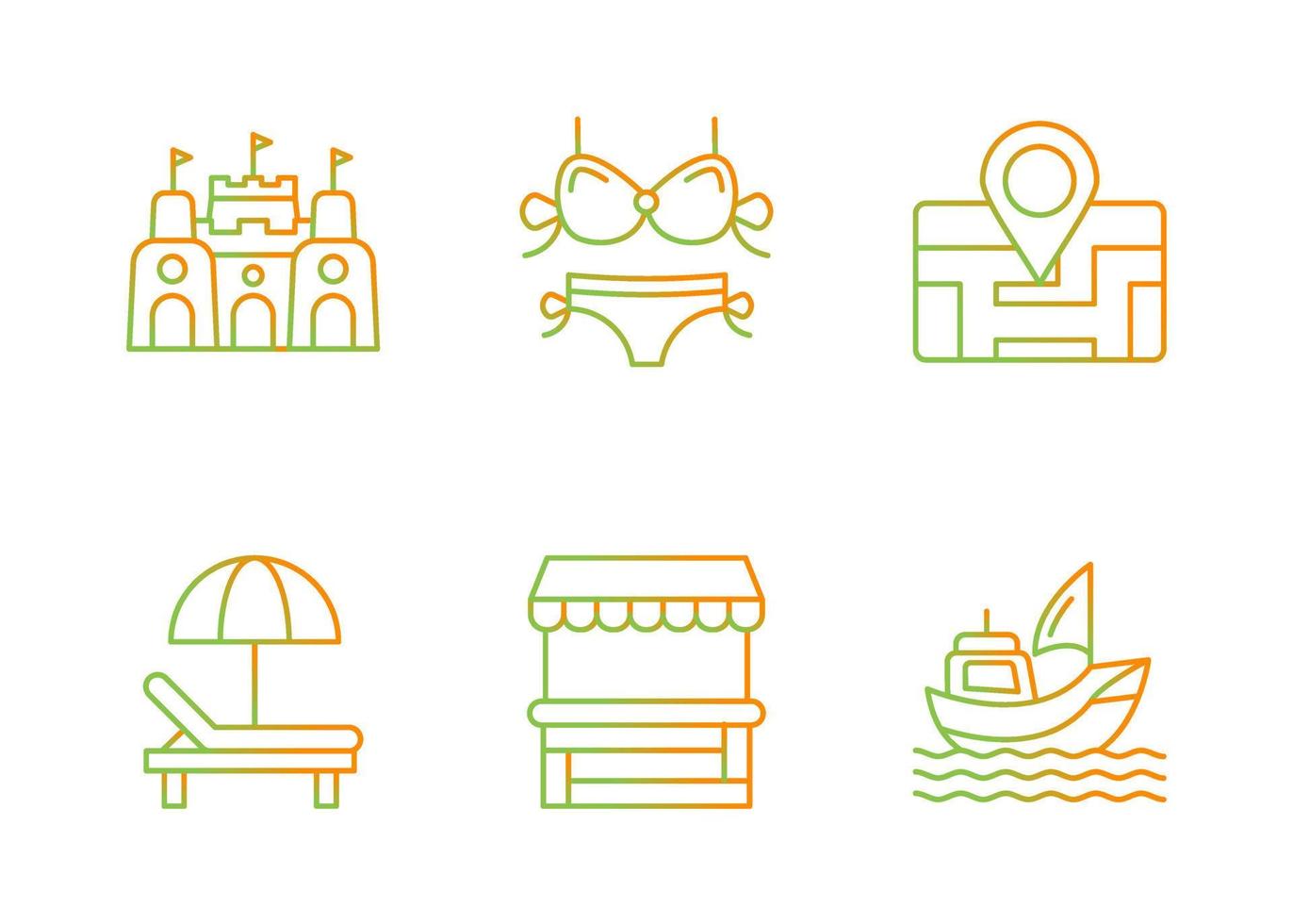 conjunto de iconos de vector de parque acuático