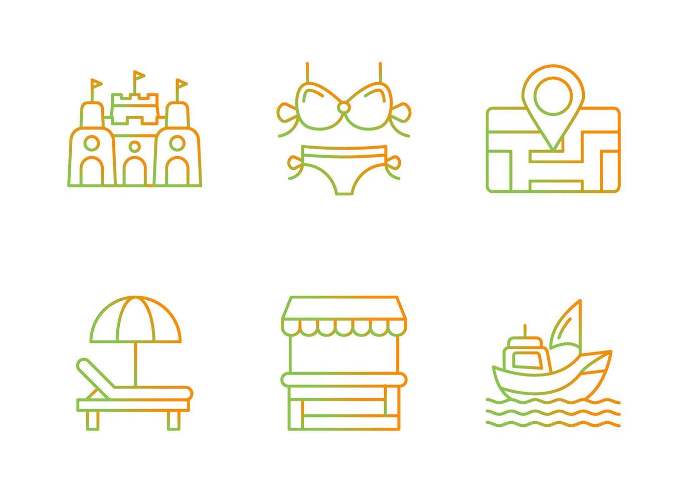 Water Park Vector Icon Set