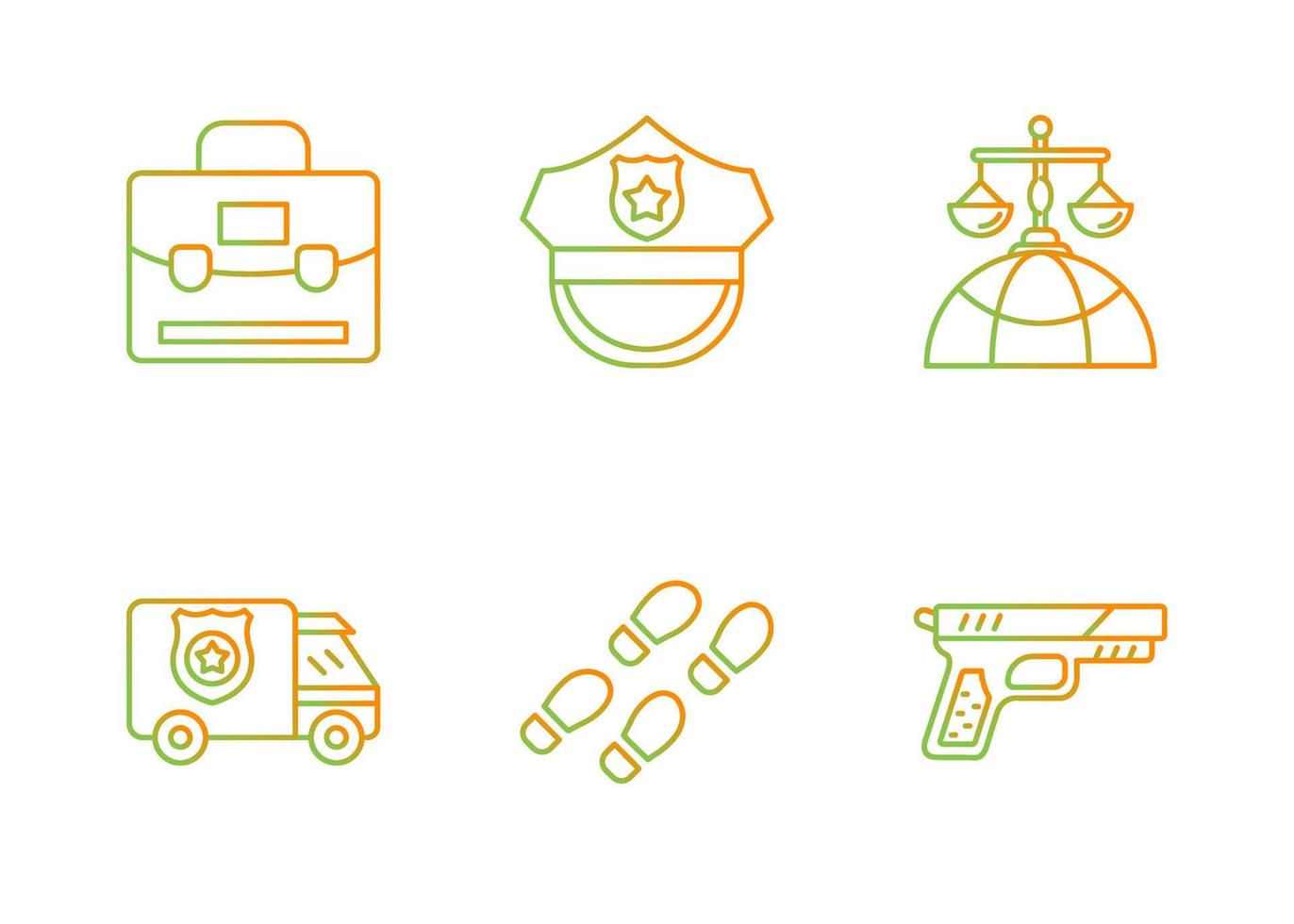 conjunto de iconos de vector de ley y justicia