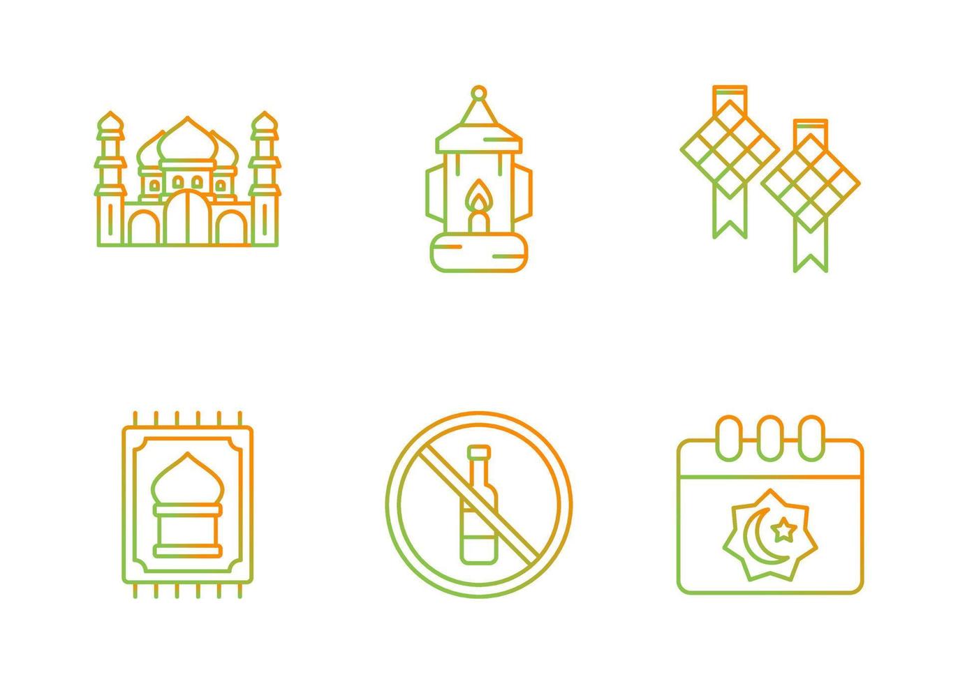 Muslim Vector Icon Set