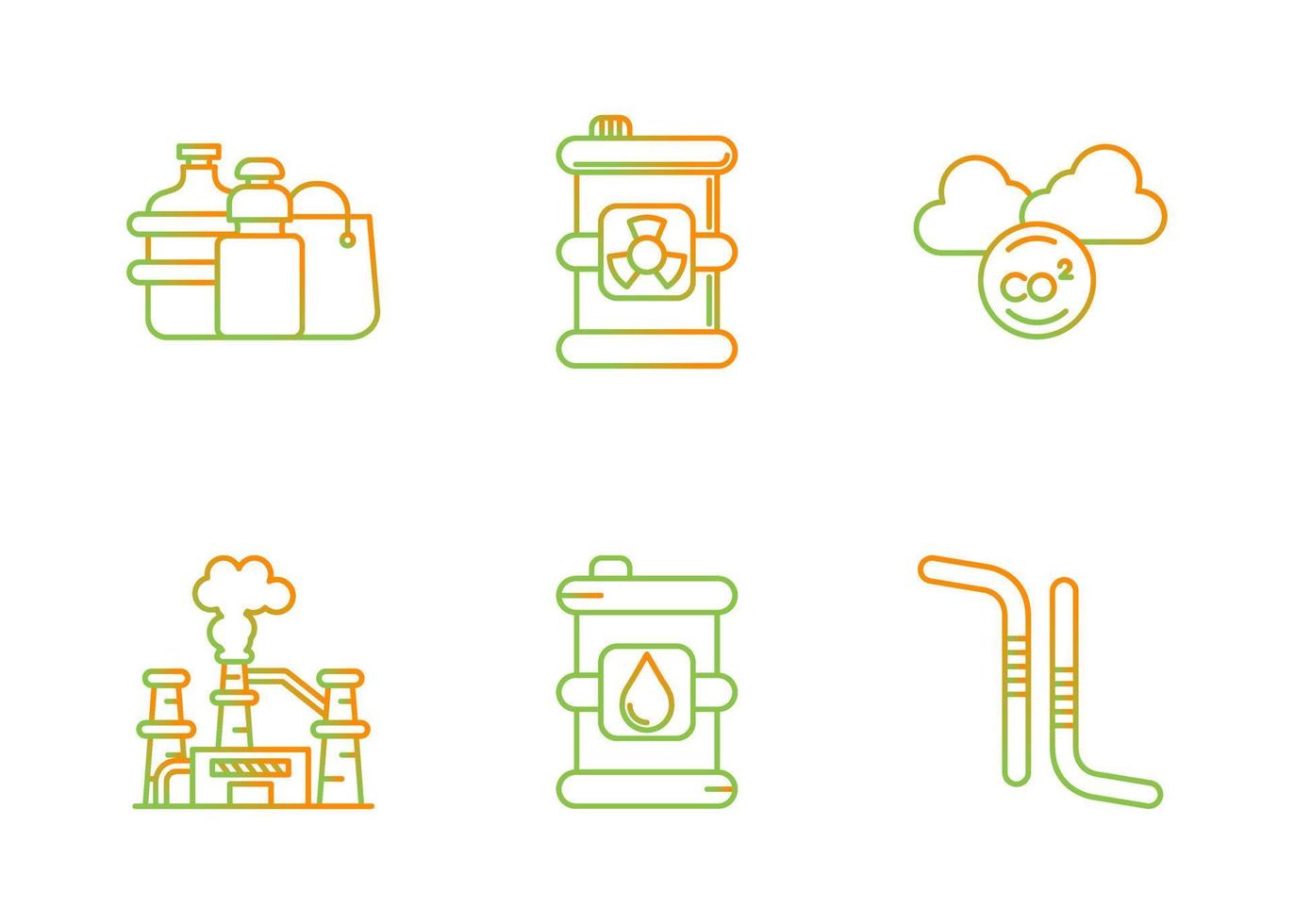 Pollution Vector Icon Set