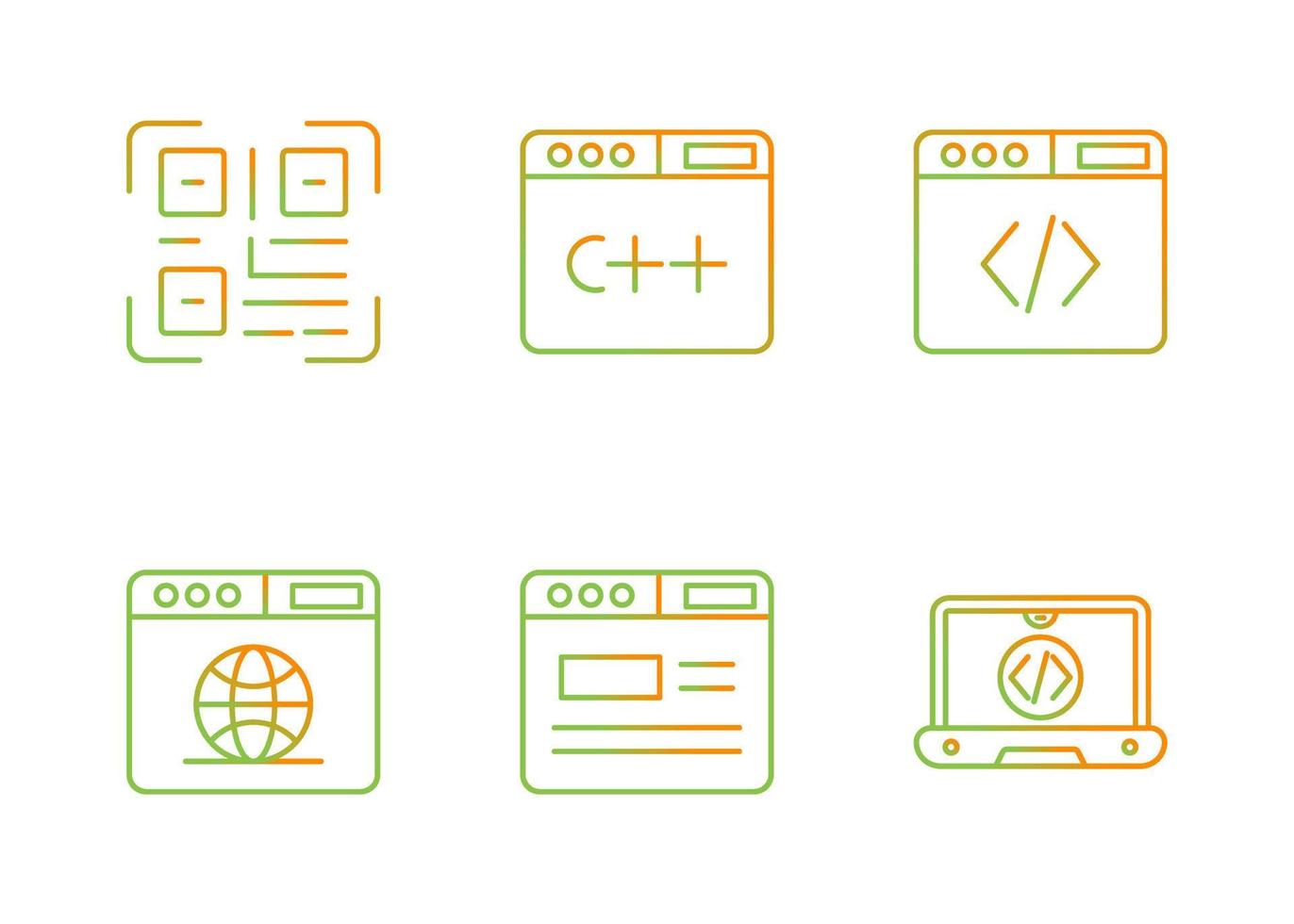 conjunto de iconos de vector de codificación